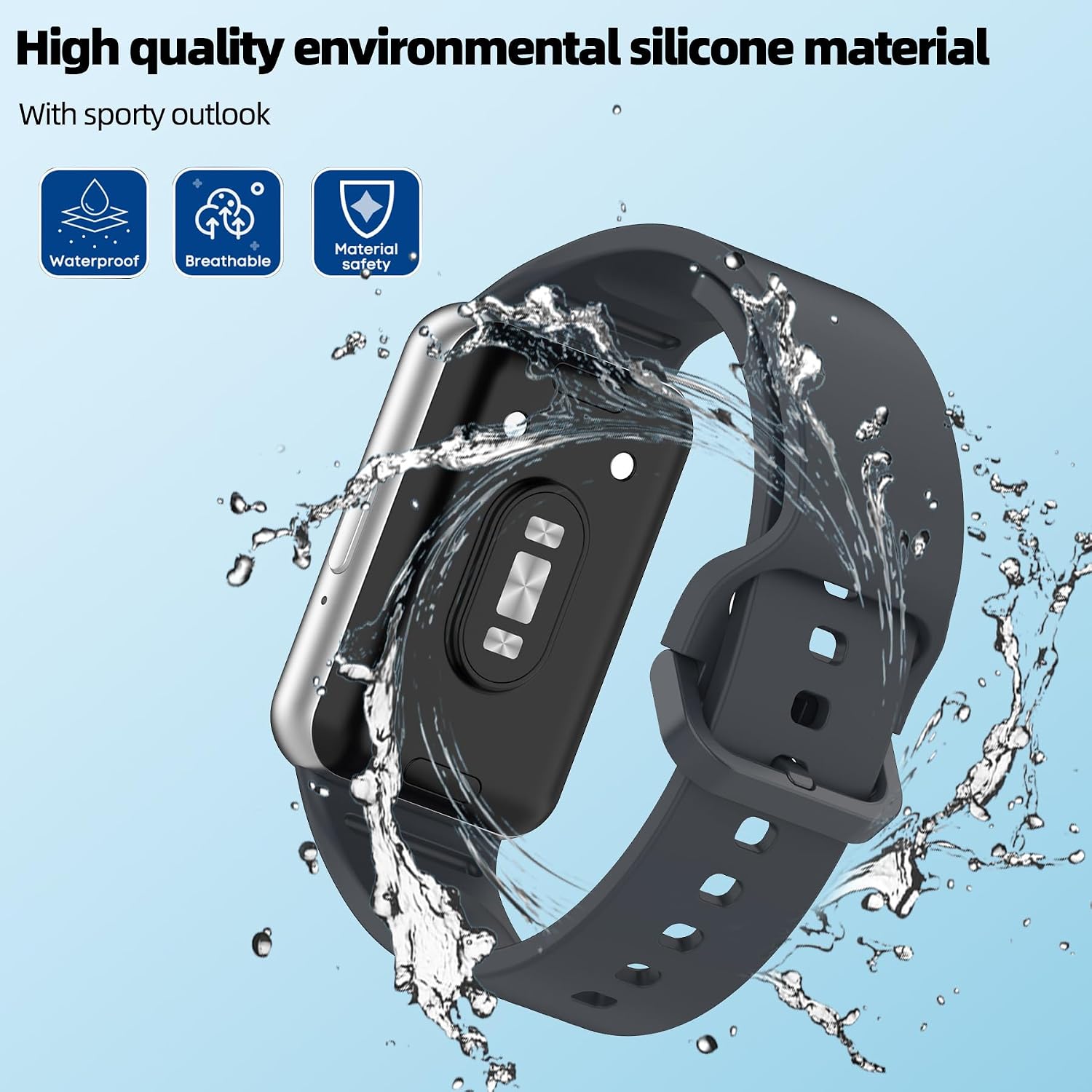 Detalle de Xisair 3PCS Silicone Replacement Straps for Samsung Galaxy Fit 3 (R390)