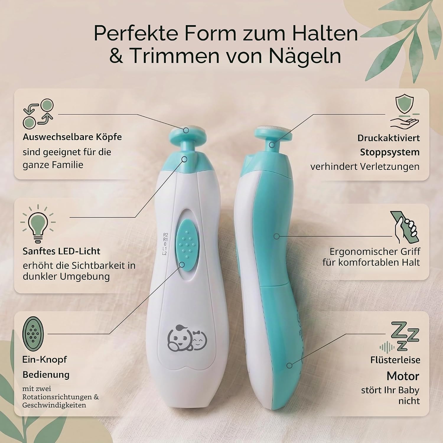 Thumbnail 3 de Royal Angels Verbesserter 21-in-1 Baby-Nageltrimmer mit beschriftetem Etui – leise, sicher und vielseitig