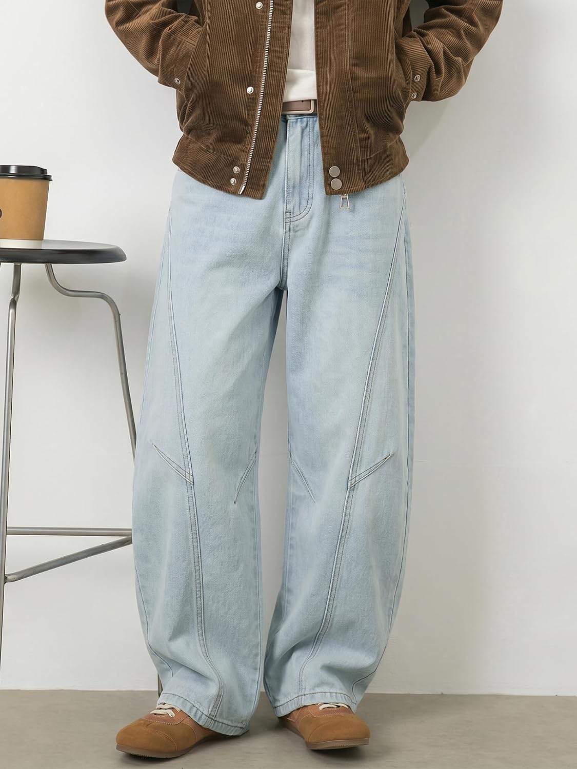 Thumbnail 1 de Icymay Mens Baggy Jeans, Wide-Leg Y2K Vintage Denim