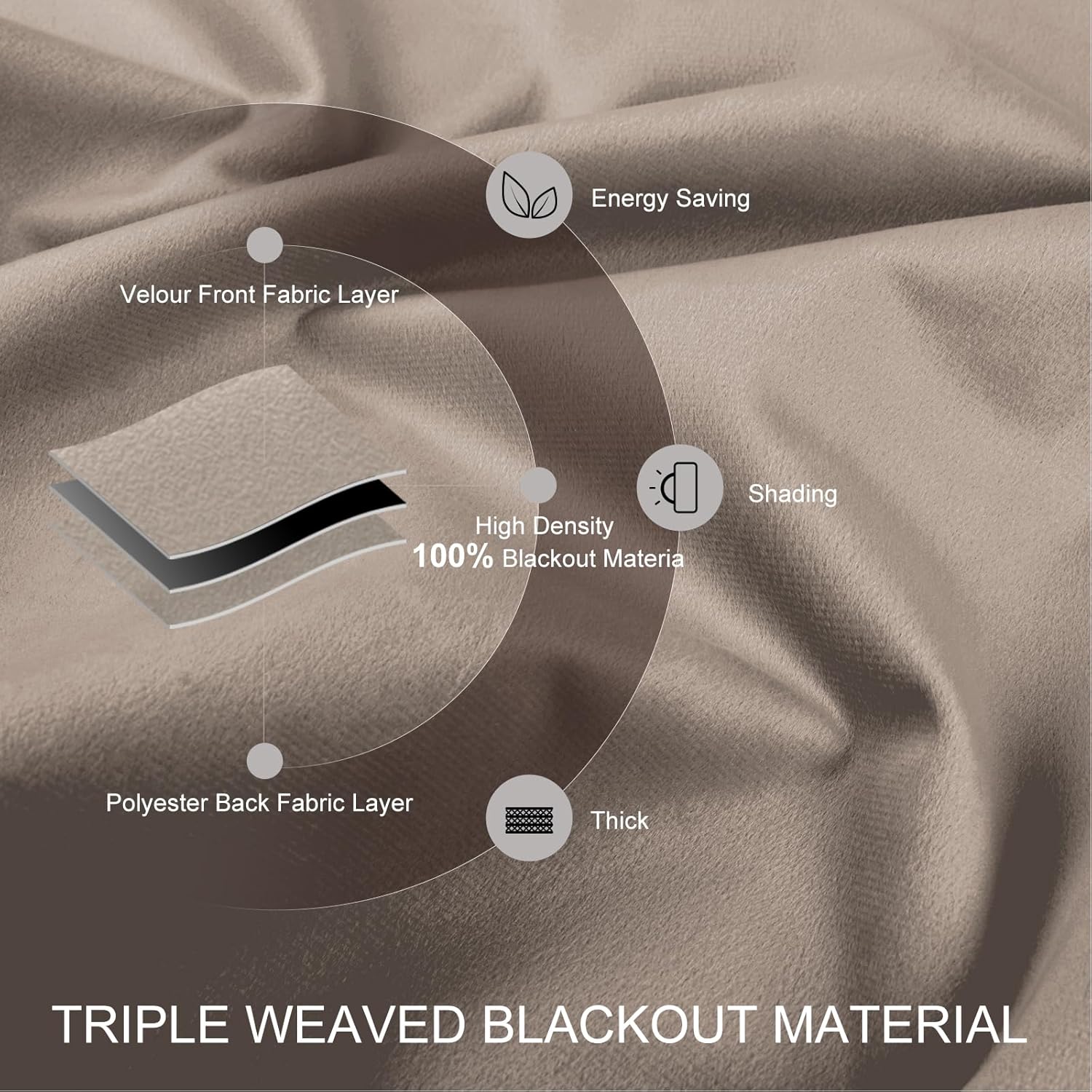 Thumbnail 1 de Rideau Velours Thermiques Ystyle – Lot de 2, 140×260 cm, occultant 100%, isolation et confort