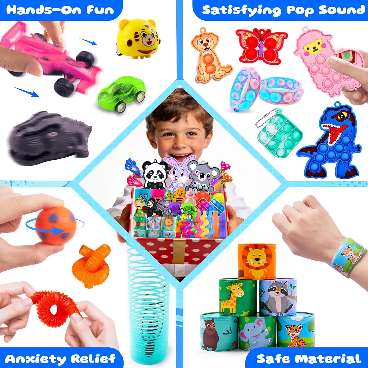 Thumbnail 3 de Kiss Monkey 640-Piece Prize & Treasure Box Toy Set for Kids (Classroom, Party Favors, Pinata Stuffers)