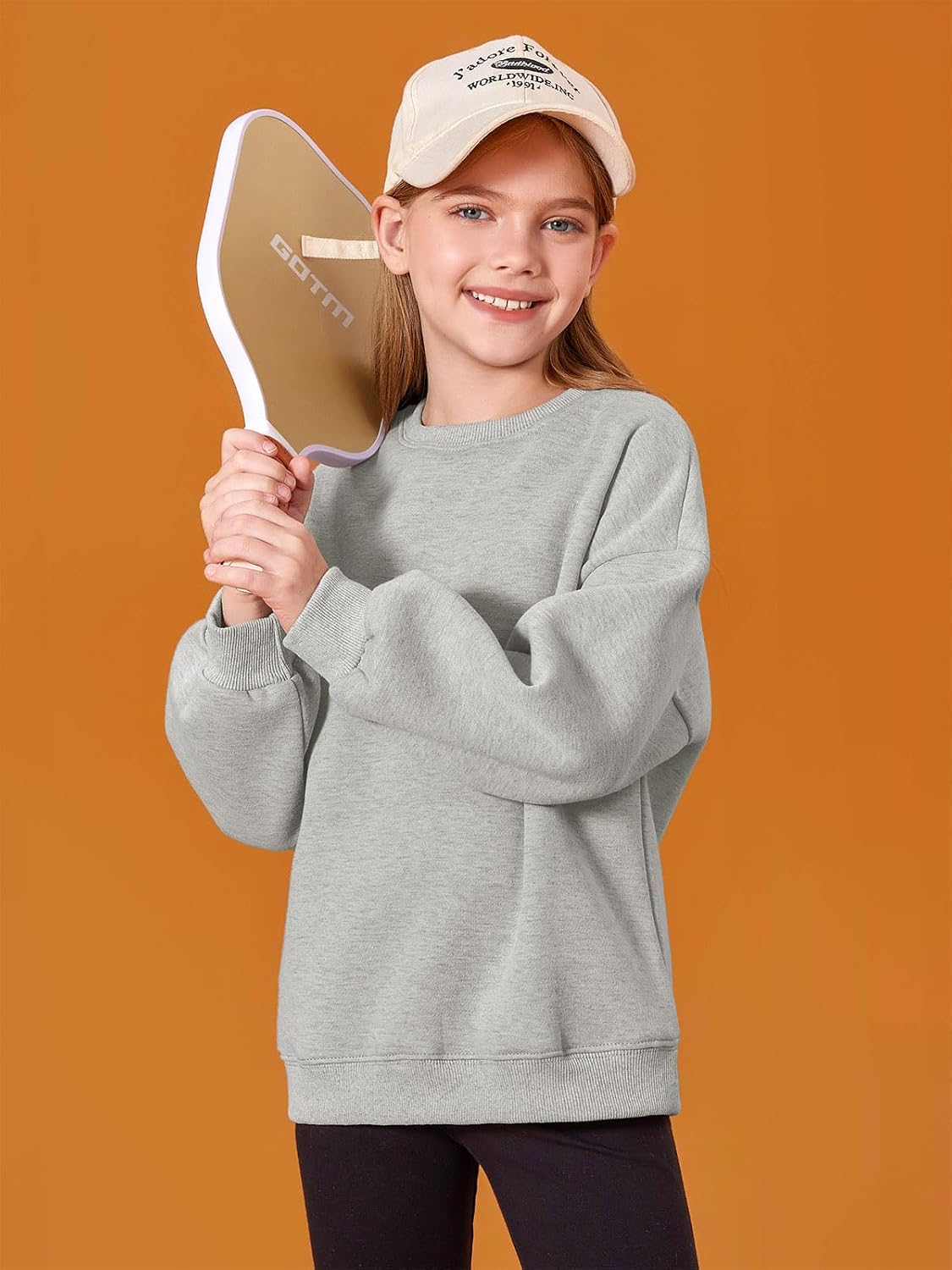 Detalle de Haloumoning sweatshirt voor meisjes, oversized met ronde hals en lange mouwen