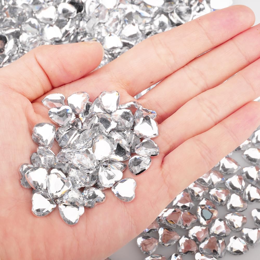Thumbnail 6 de Acryl-Diamant-Herzen (transparent) – 1000 Stück, 10 mm zum Basteln & Dekorieren