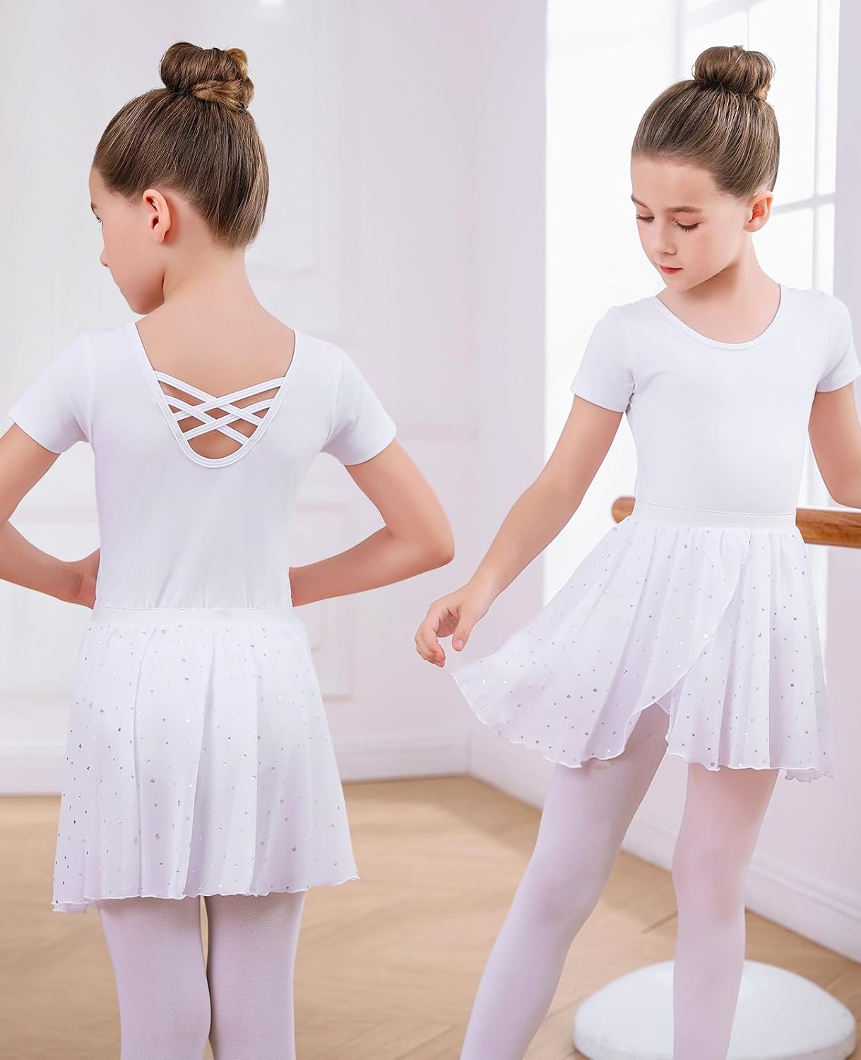 Thumbnail 1 de MYSSUCI 07T0125 balletjurk voor meisjes van katoen met korte mouwen