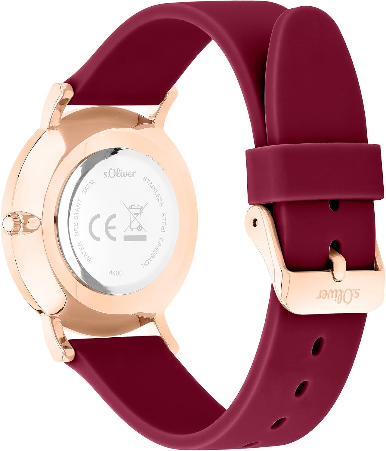 Detalle de s.Oliver Damenuhr mit Silikonband – 36 mm, zeitloses Design