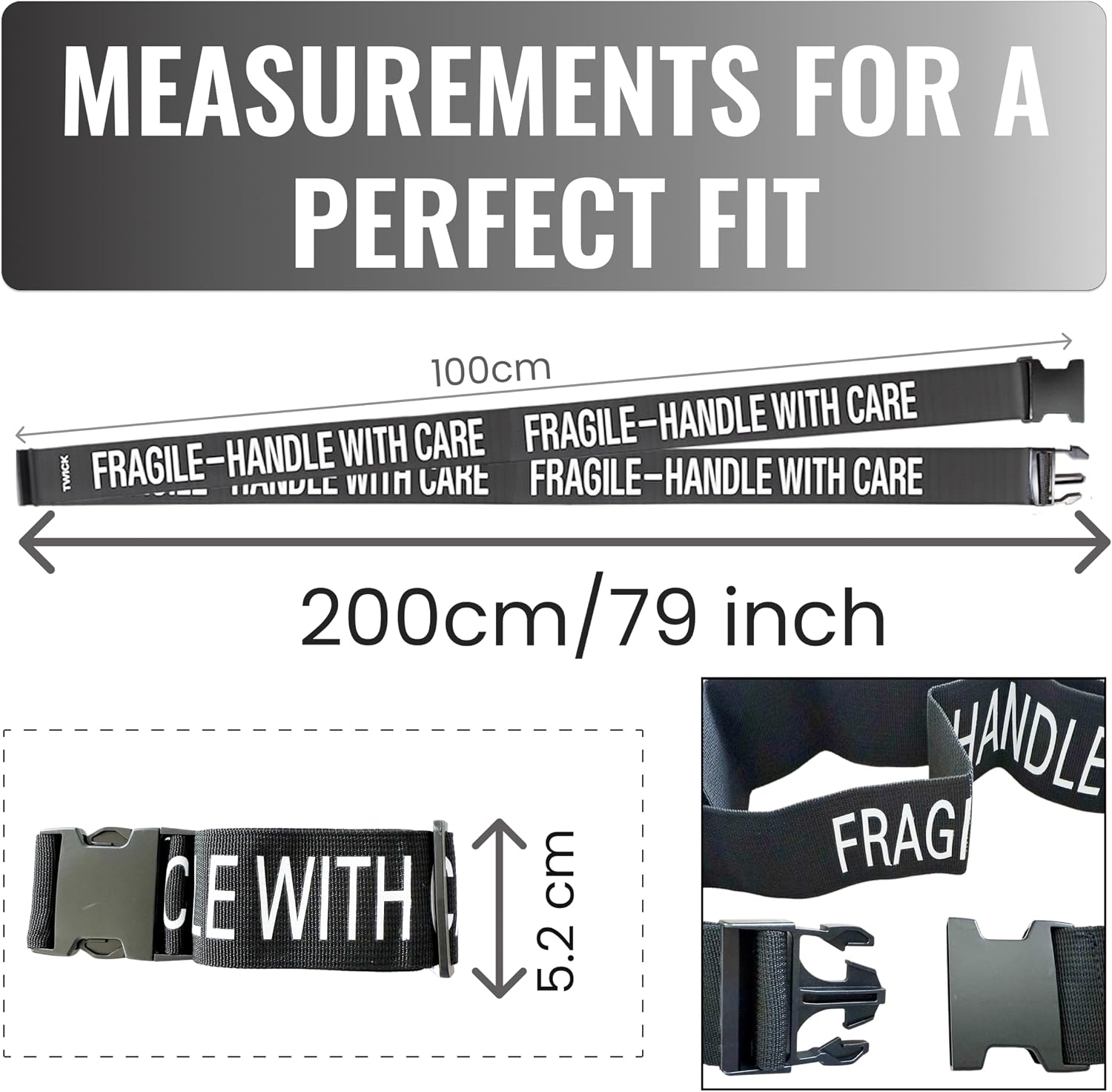 Thumbnail 3 de 2x adjustable luggage straps for suitcases