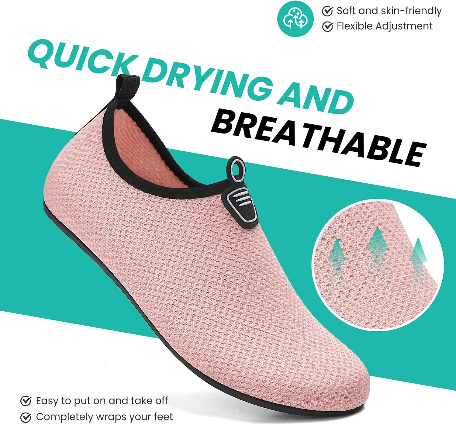 Thumbnail 6 de Sportvibe Water Shoes Women & Men – Lightweight Barefoot Aqua Shoes, Pink (6.5 UK/40 EU)