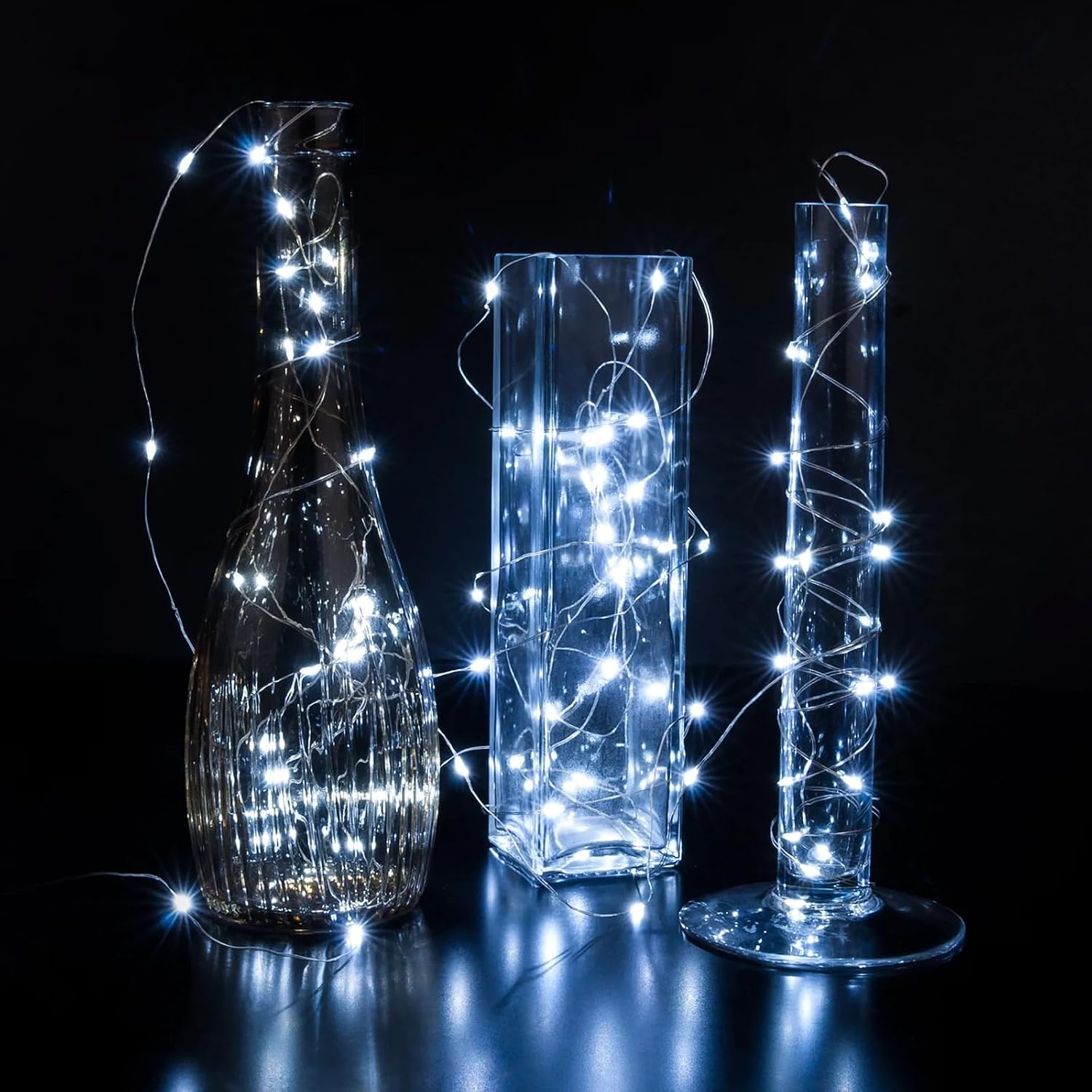 Detalle 2 de chzk D11-UG-V8A4 Fairy Lights, 12-Pack, White LEDs, 7 ft, 3 Modes