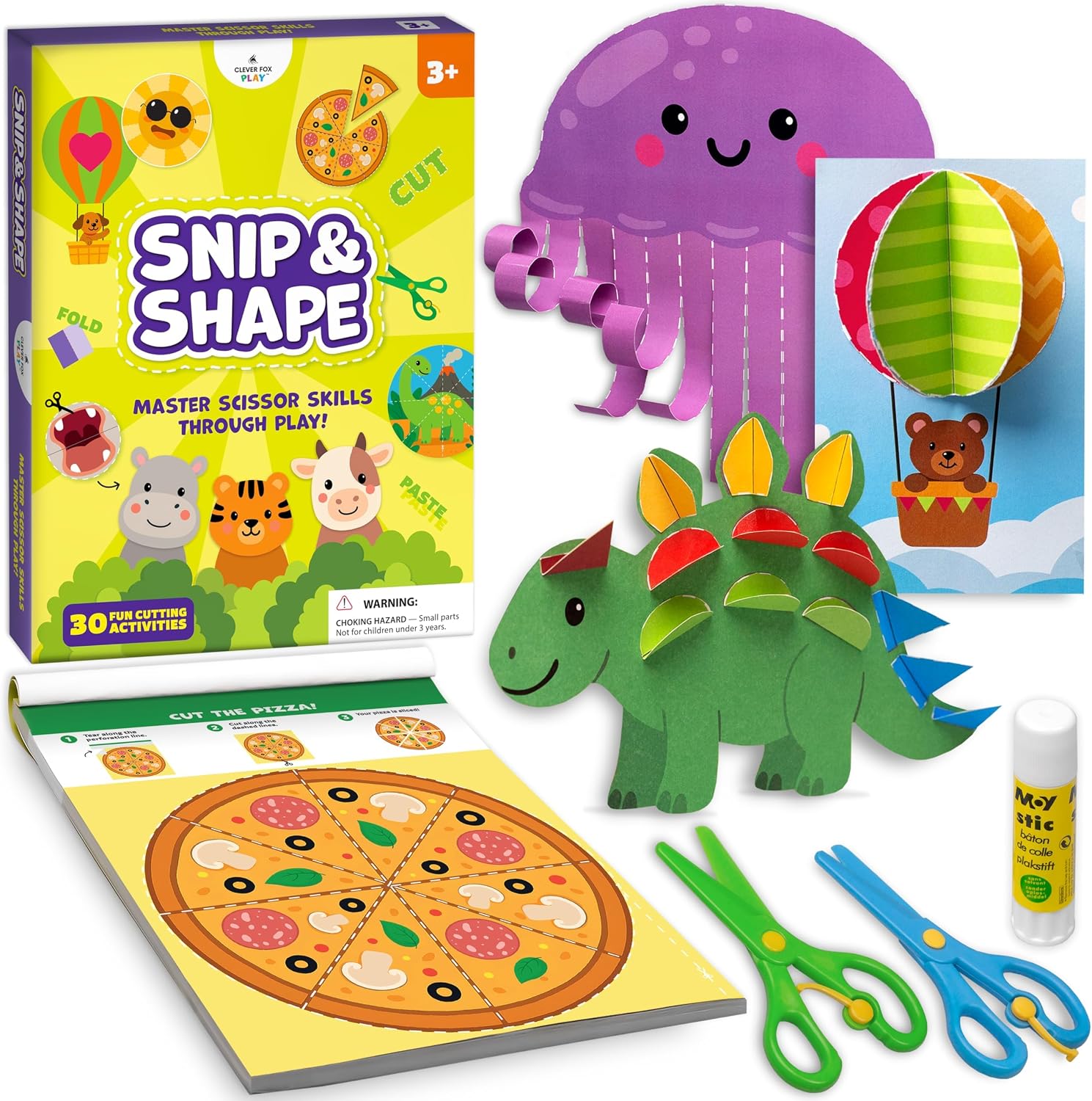 Detalle de Clever Fox Play Snip & Shape: Scissor Skills Activity Book for Ages 3–5