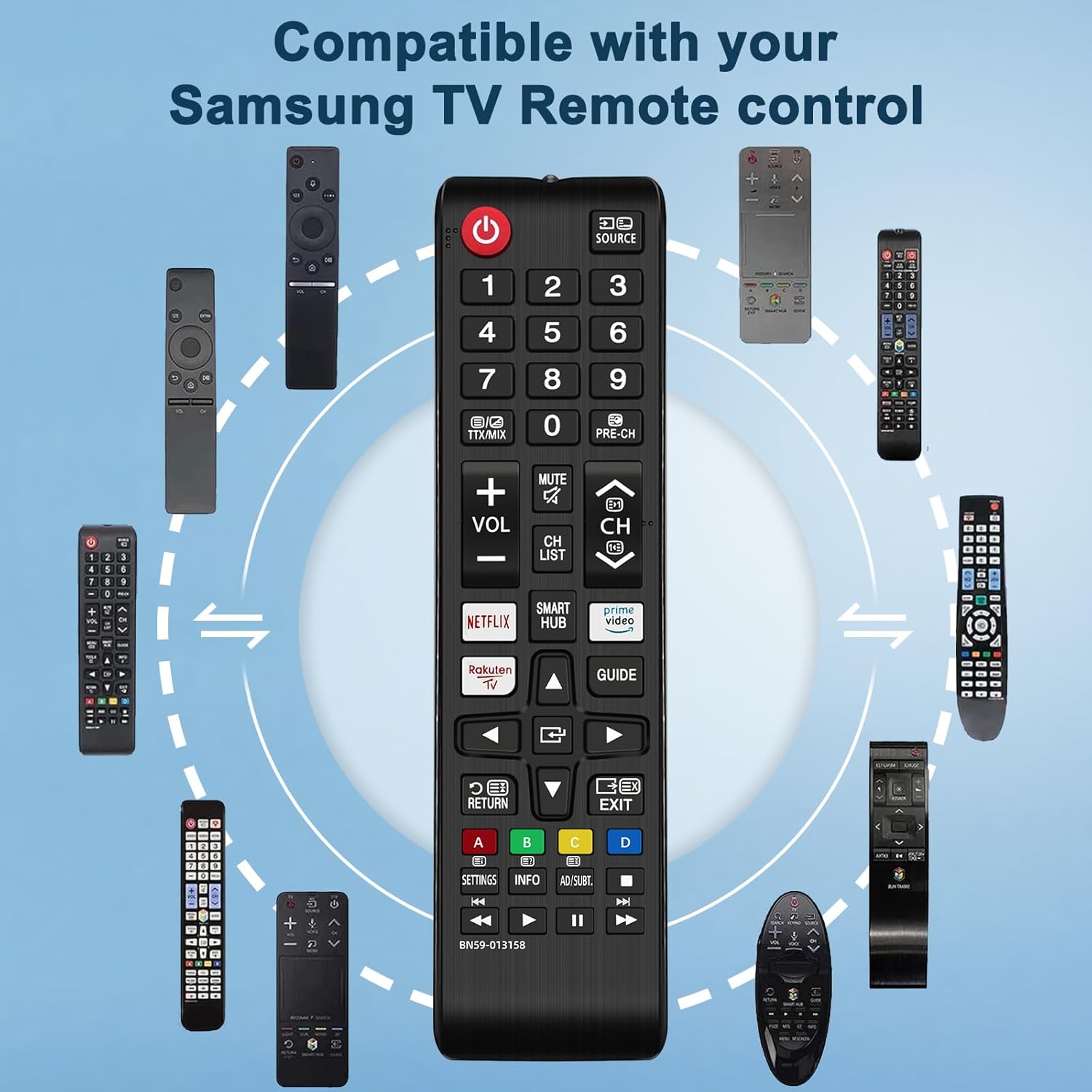 Thumbnail 2 de 2 Pack Universal Remote for Samsung TVs with Netflix, Prime Video and Rakuten TV buttons