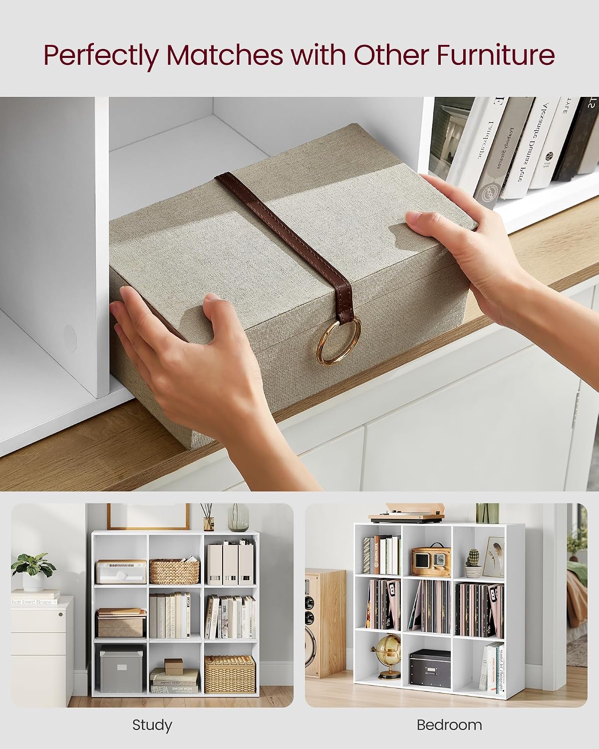 Thumbnail 5 de VASAGLE LBC177W01 9‑compartment bookcase