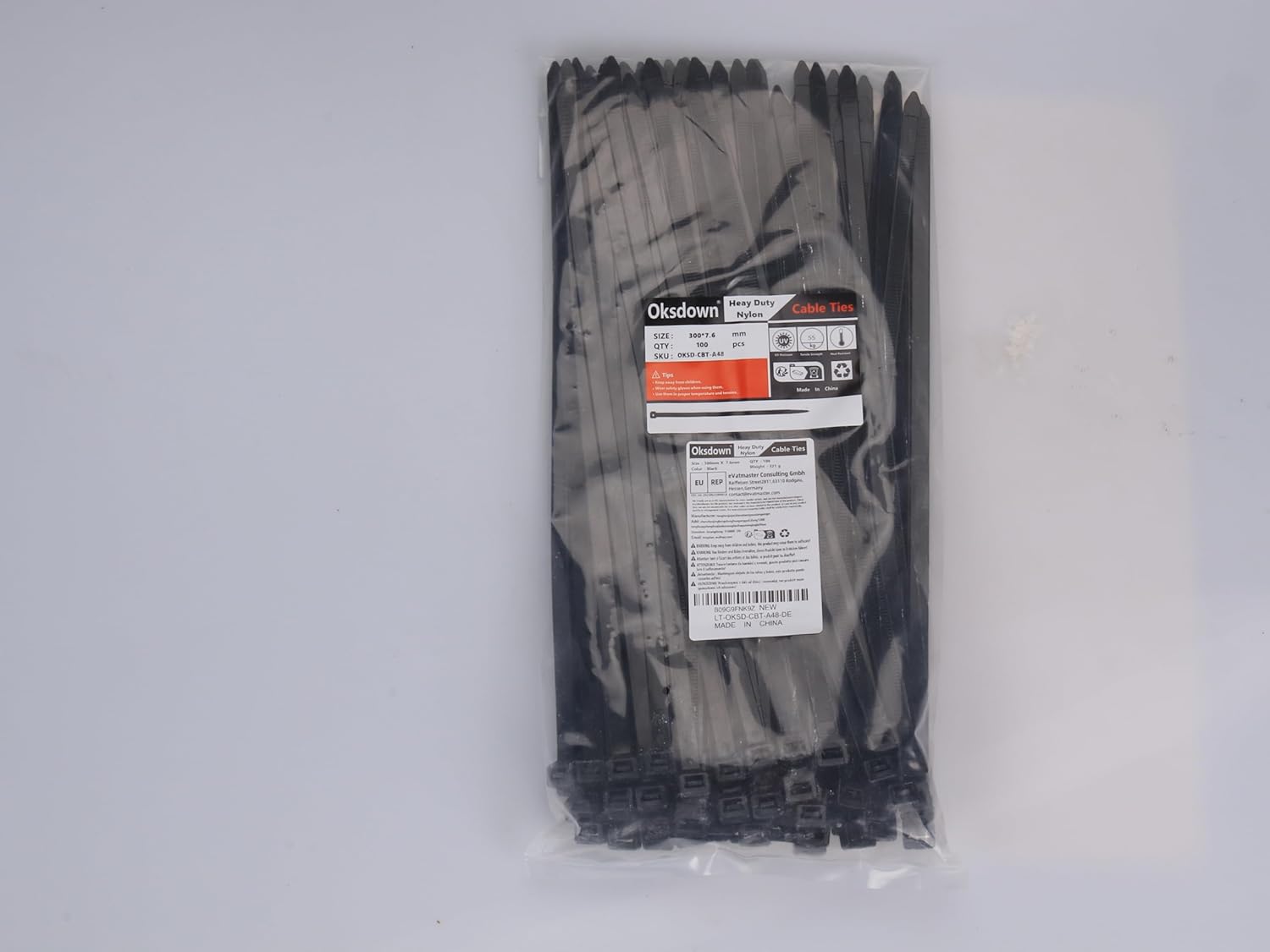 Detalle 2 de Oksdown 100 Pack Thick Cable Ties 300mm