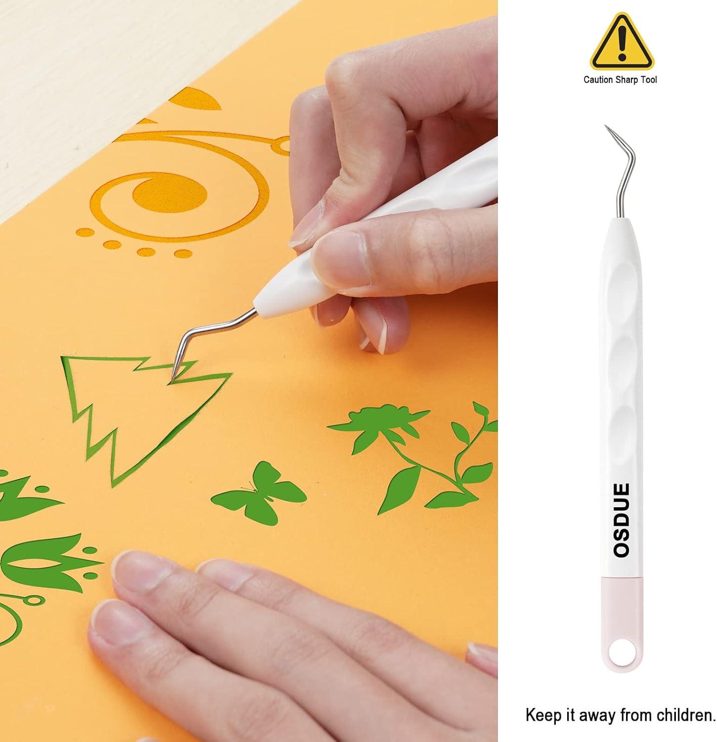Detalle de OSDUE Entgitterwerkzeug Plotter Zubehör – 6-teiliges Edelstahl- und ABS-Set zum Vinyl-Jäten
