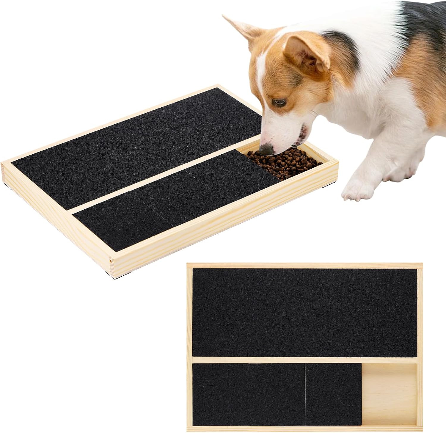 Detalle de Dog Scratch Board for Nails: Multifunctional Wooden Nail Care Scratcher with Snack Box (35x25cm)