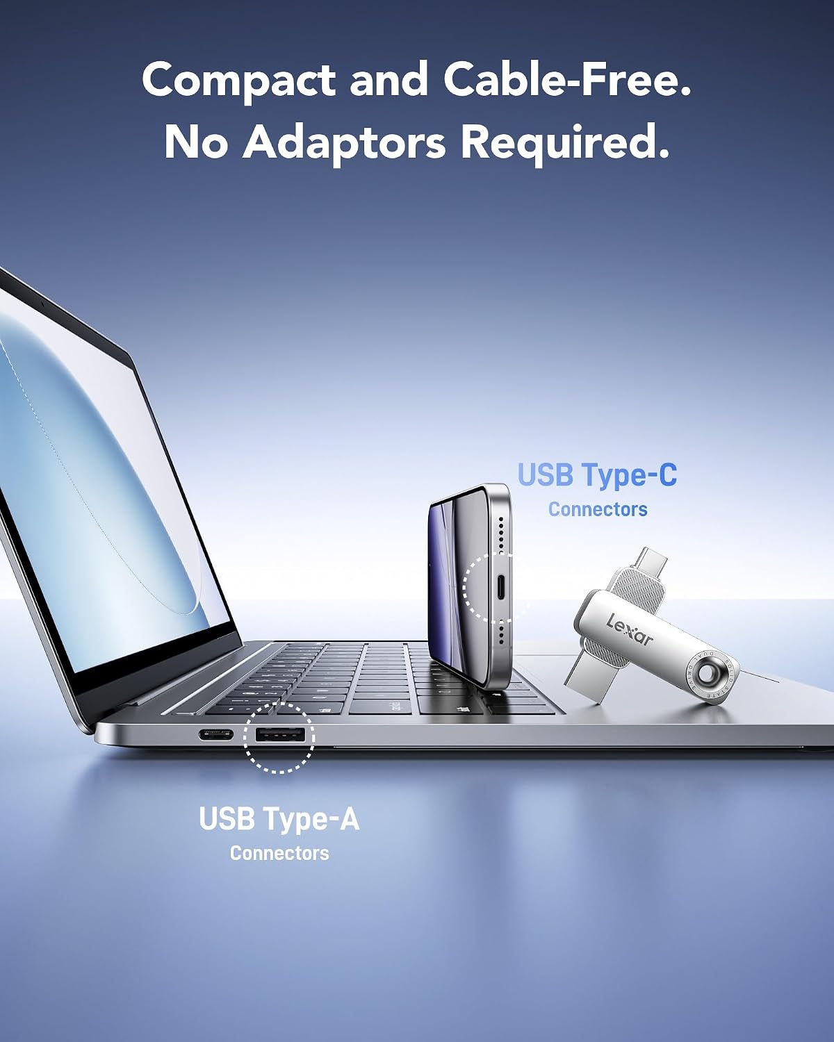 Thumbnail 6 de Lexar D50E 128GB Dual USB Flash Drive, USB-C and USB-A, Metal Swivel Housing