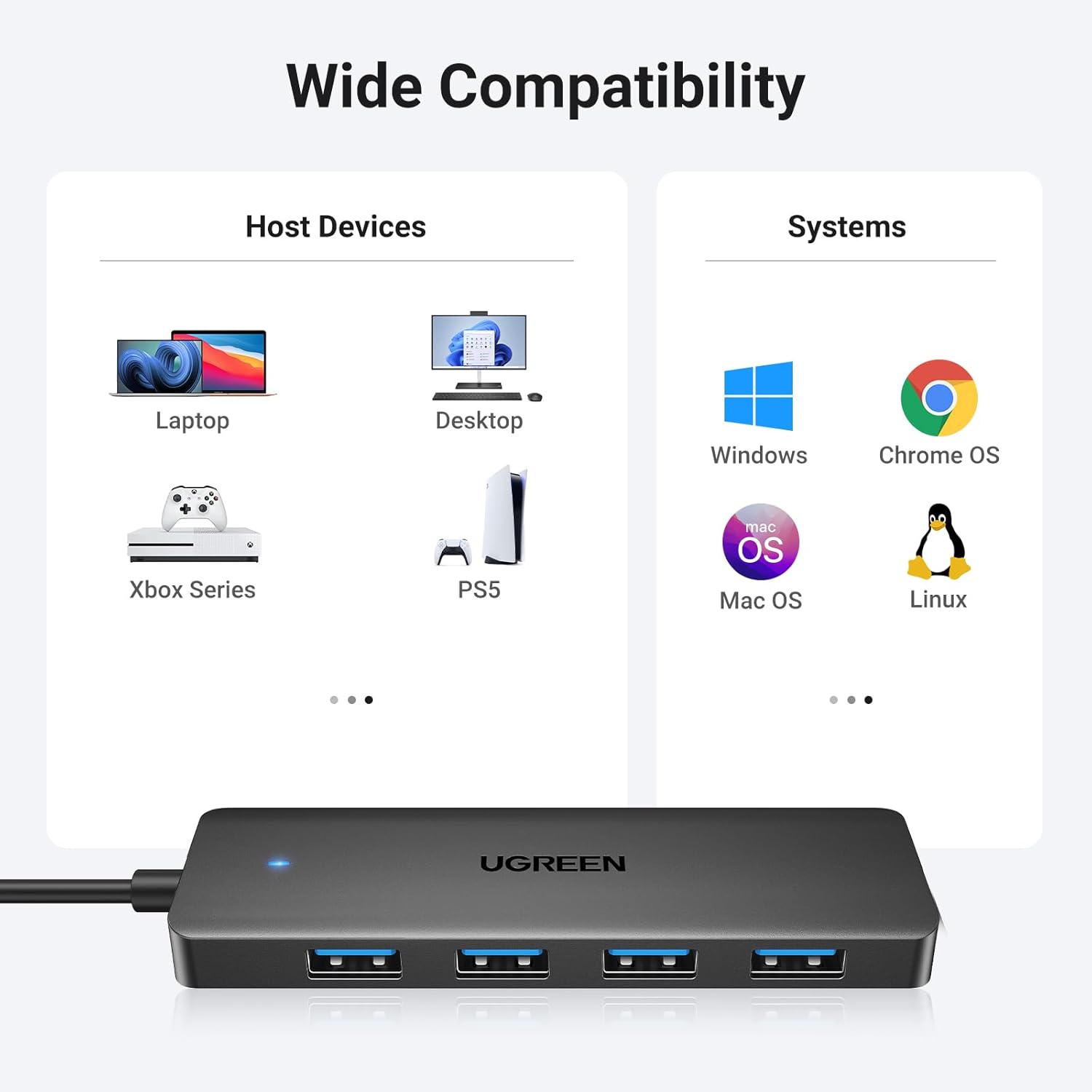 Thumbnail 5 de UGREEN USB Hub 3.0 100cm cable, 4-port USB