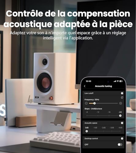 Detalle de Edifier MR3: enceintes de studio compactes 2.0 Hi-Res, Bluetooth 5.4 et commandes physiques