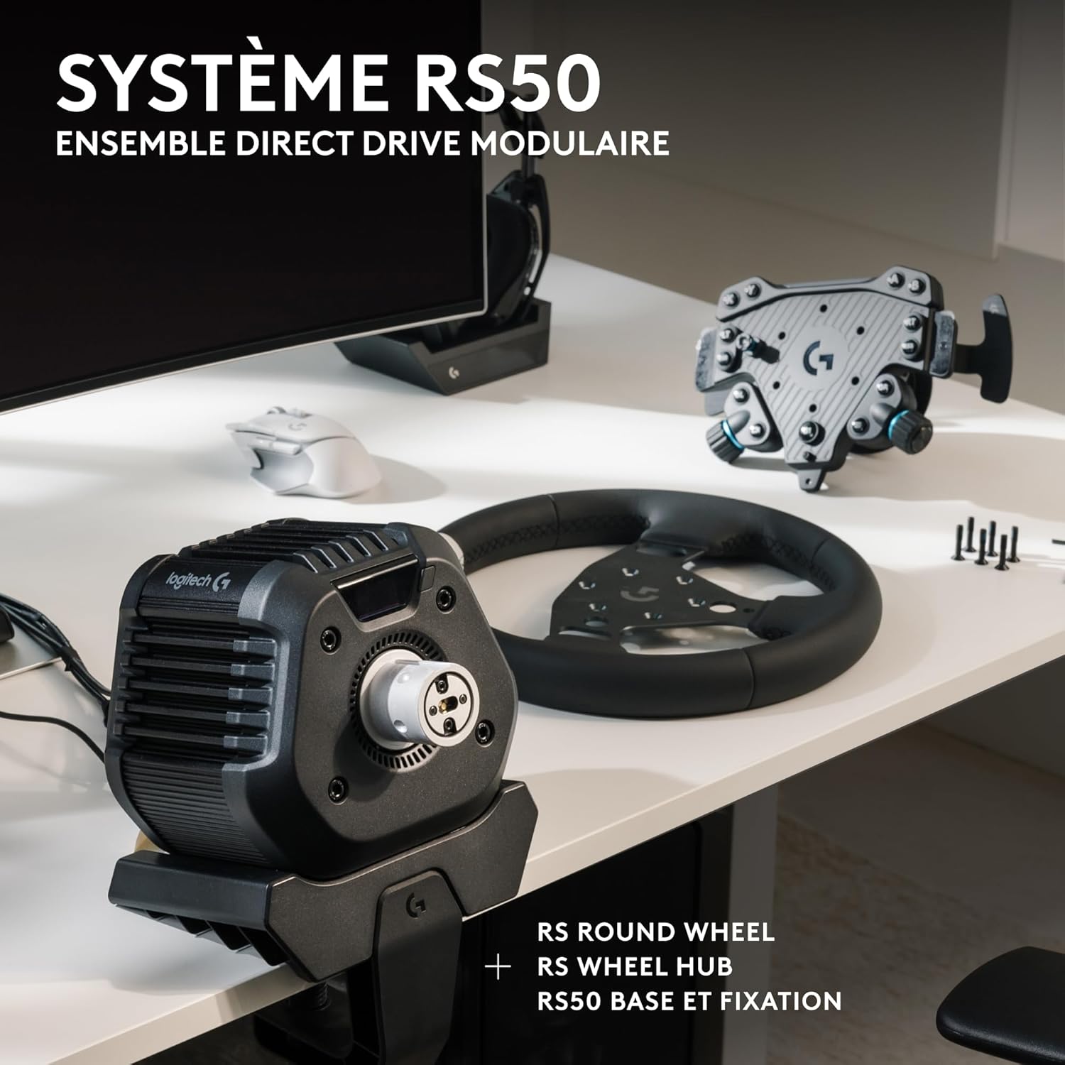 Detalle de Logitech G RS50 System avec RS Pedals : Pack complet pour simulateur de course en 4 éléments