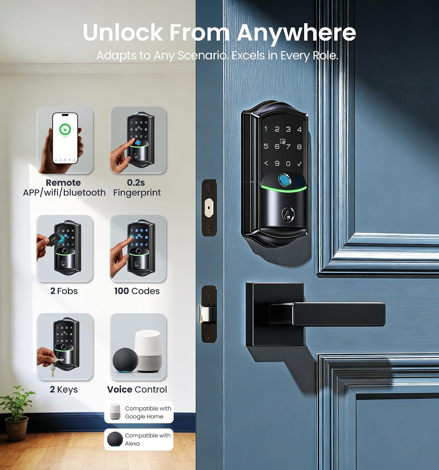Detalle de Veise smart deadbolt with Wi-Fi