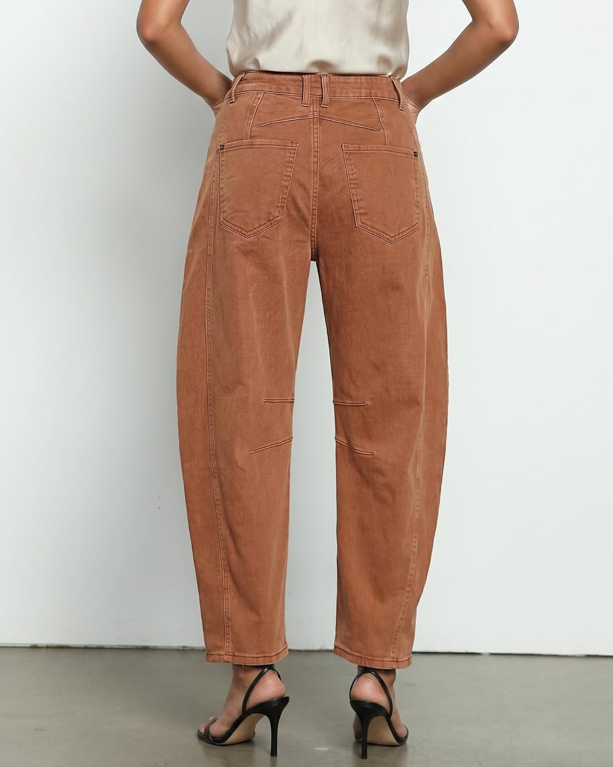 Detalle de GRAPENT Barrel Jeans for Women: High-Waisted Wide-Leg Denim Trousers
