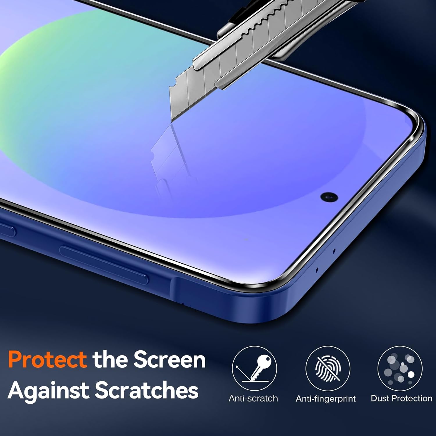 Thumbnail 1 de ivoler 3-in-1 Cover for Samsung Galaxy A57 5G with 2-pack Screen Protector (Military anti-shock) – Transparent Blue