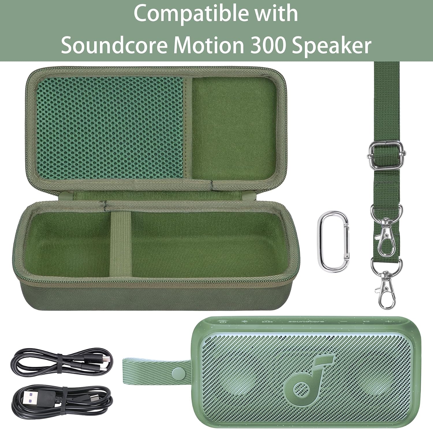 Detalle 2 de co2CREA harte Tragetasche/Schutzhülle für Soundcore Motion 300 (nur Etui, EVA)