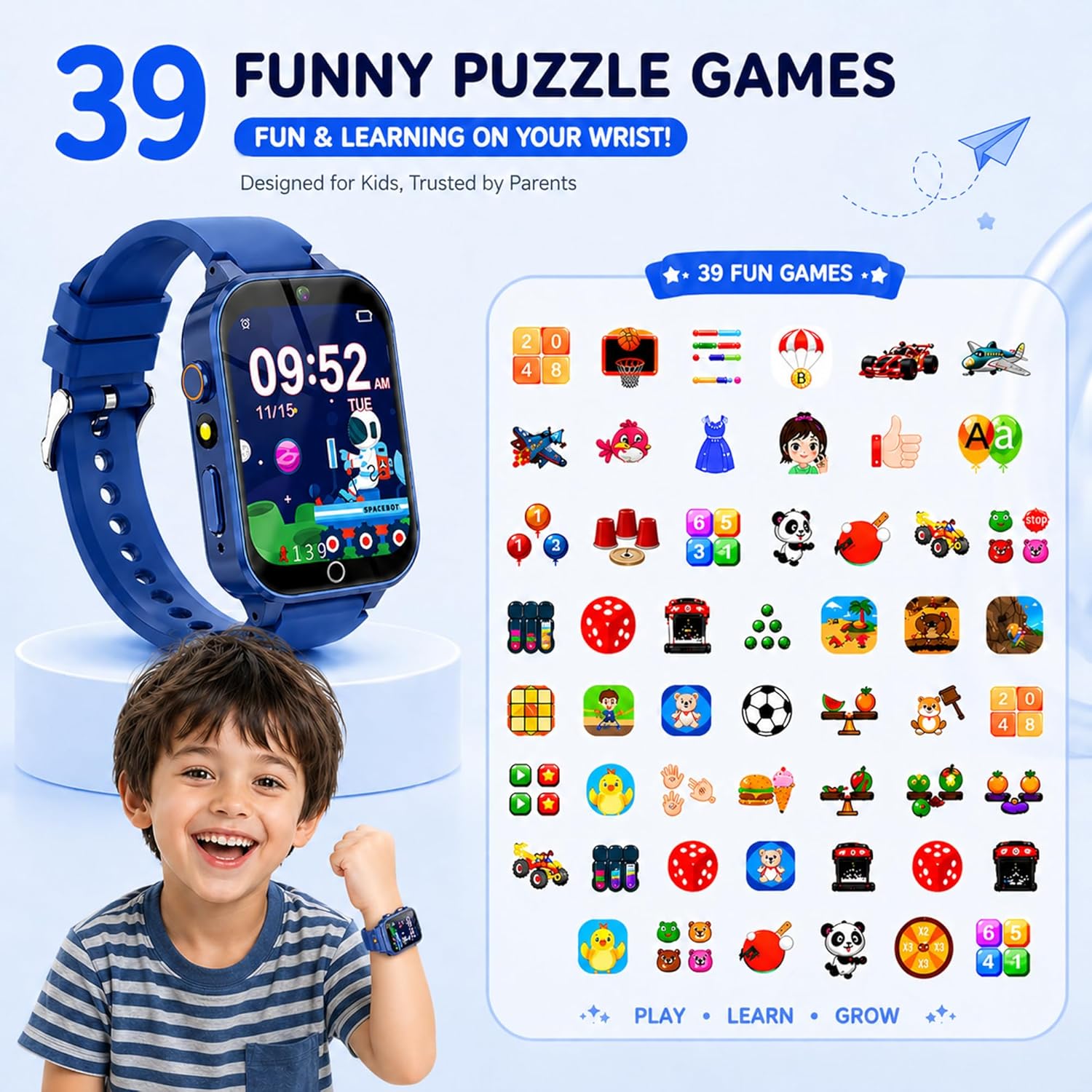 Thumbnail 5 de YEDASAH Kids Smart Watch (HD touchscreen, camera, step counter) for ages 4–12