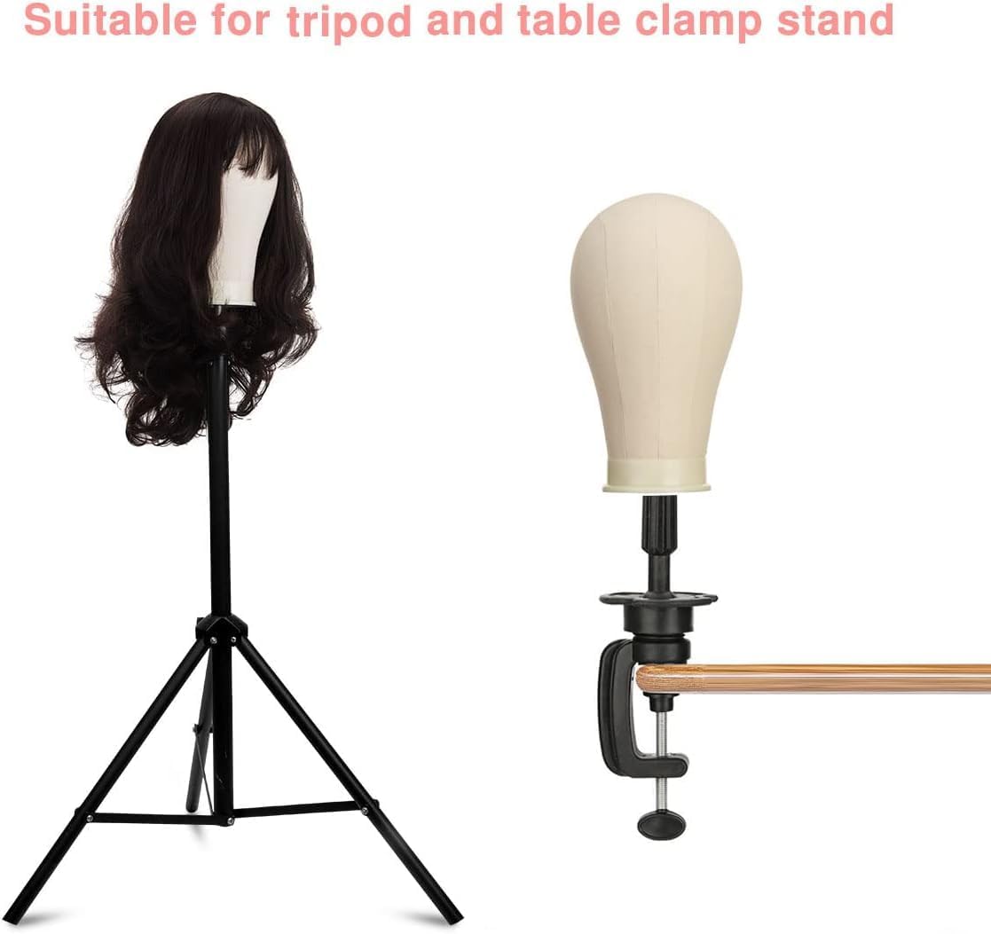 Thumbnail 5 de SZCY 22 Inch Canvas Mannequin Wig Head with Stand