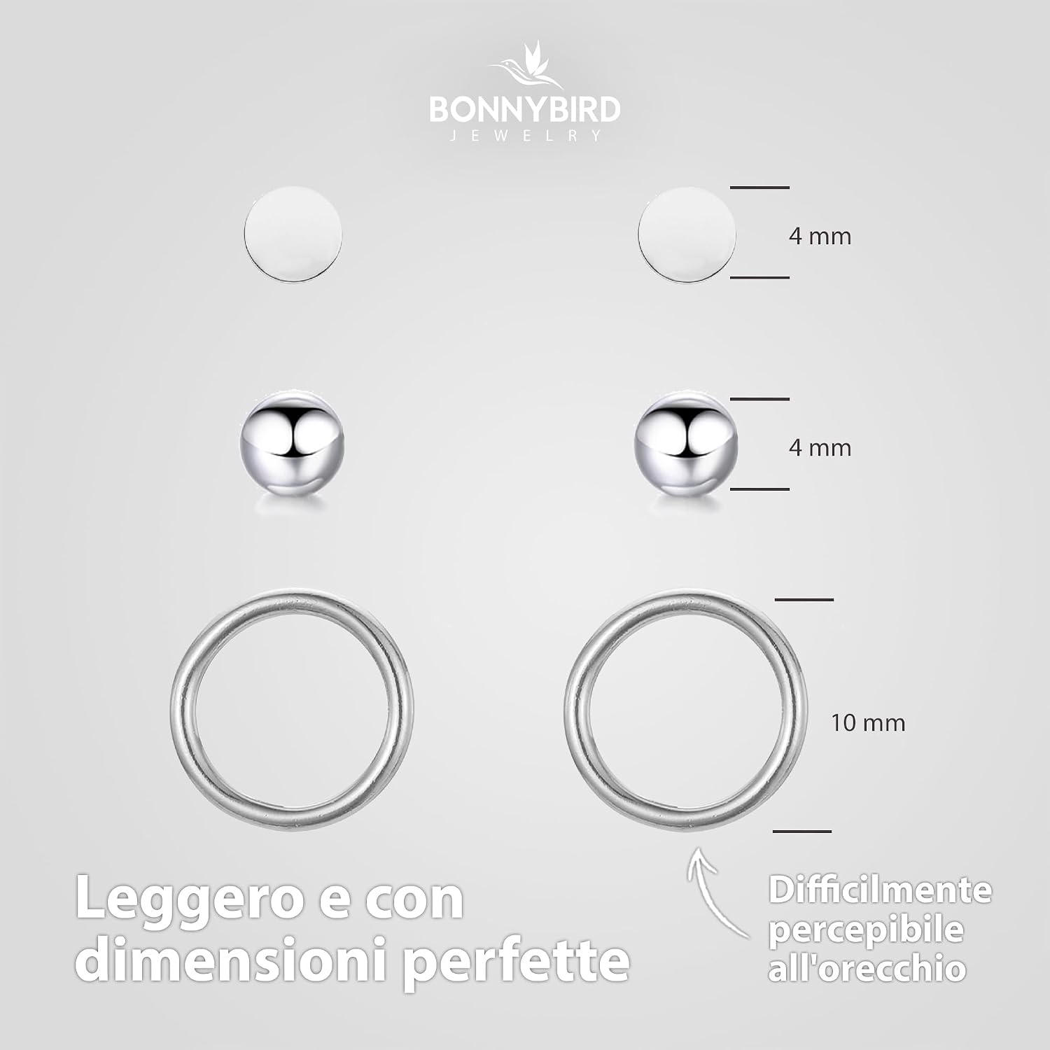 Thumbnail 5 de BONNYBIRD Orecchini in acciaio chirurgico donna anallergici 💍