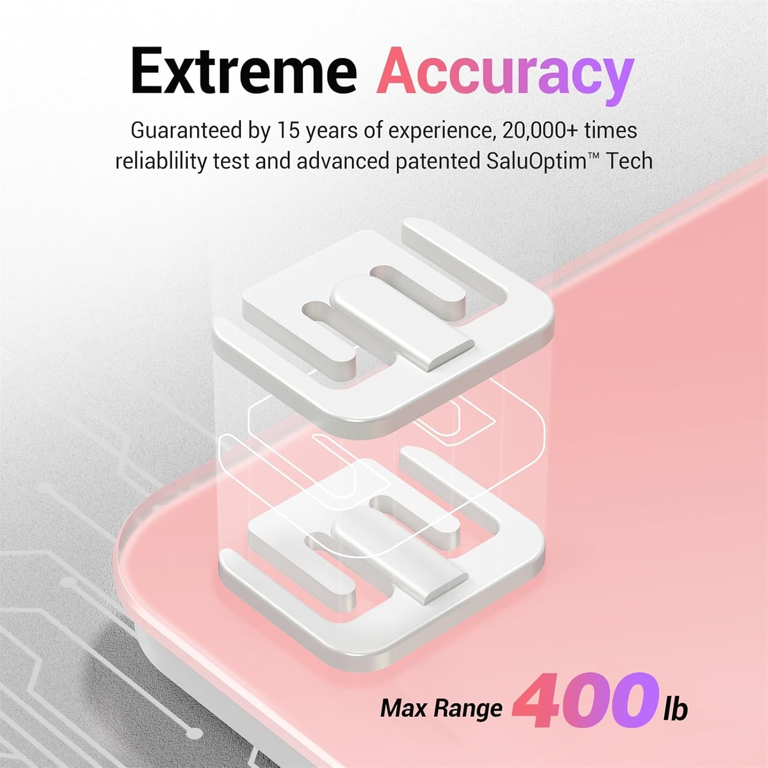 Thumbnail 4 de Ovutek Pink Bathroom Scale: High-Accuracy Digital Weighing With Durable Tempered Glass