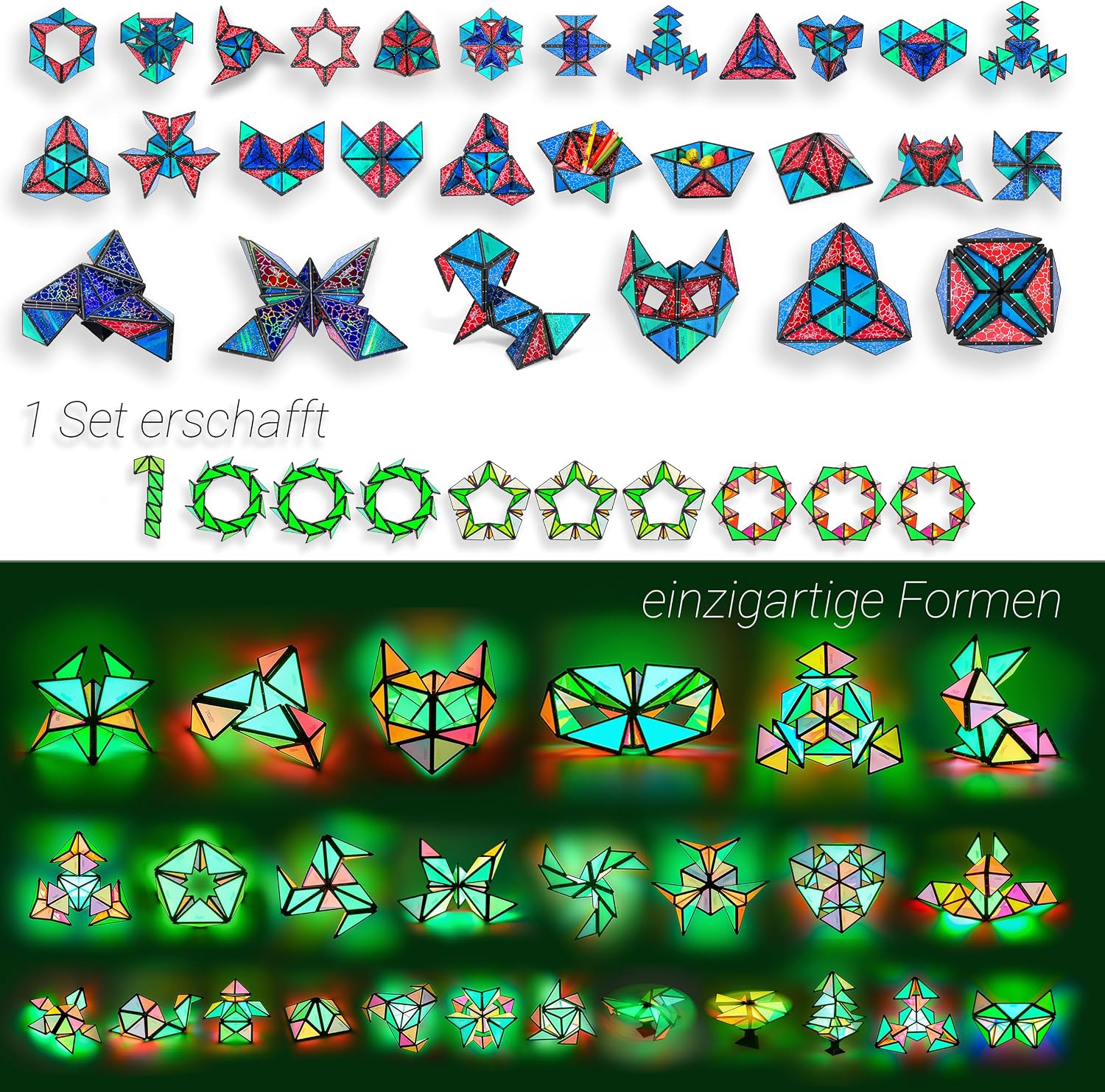 Detalle de TOSY Magnet Pyramid Puzzle 12 Teile, 243 Magnete 🎲