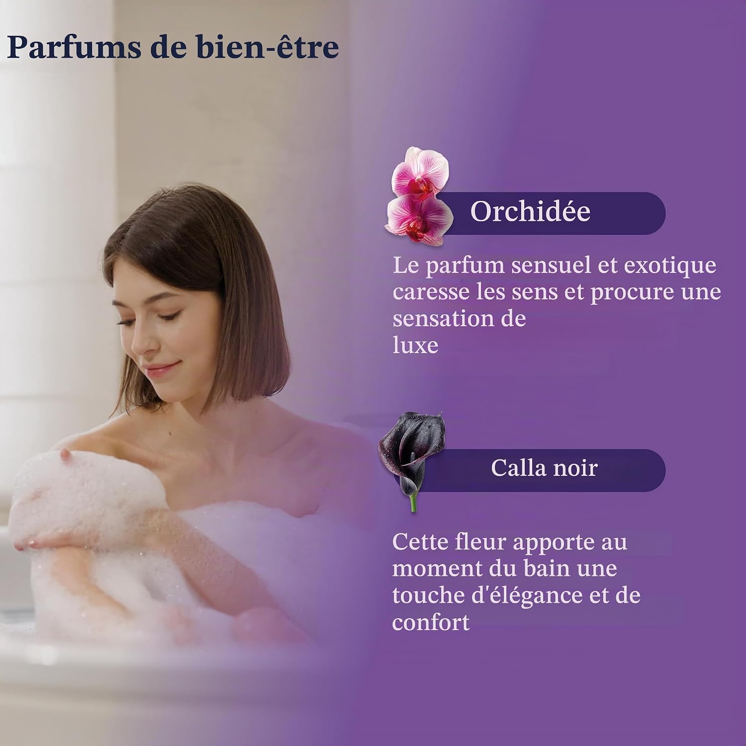 Detalle 1 de Litamin Moments Magic Moments schuimbad met orchideeënextract, 750 ml