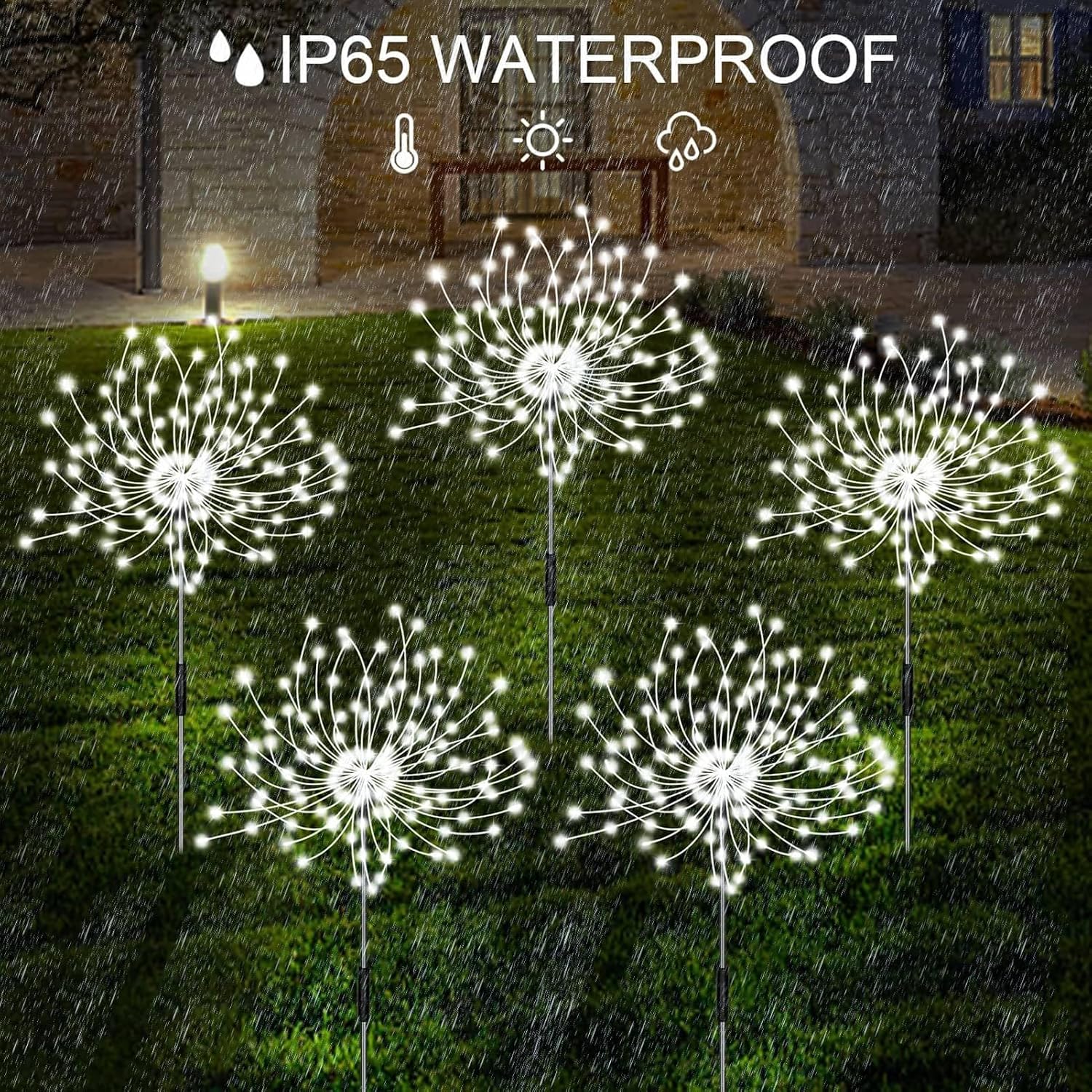 Detalle de Joycome Luci Solari 2 Lampion da Giardino: 120 LED, 8 modalità, IP65 – Illuminazione solare per vialetti e giardino