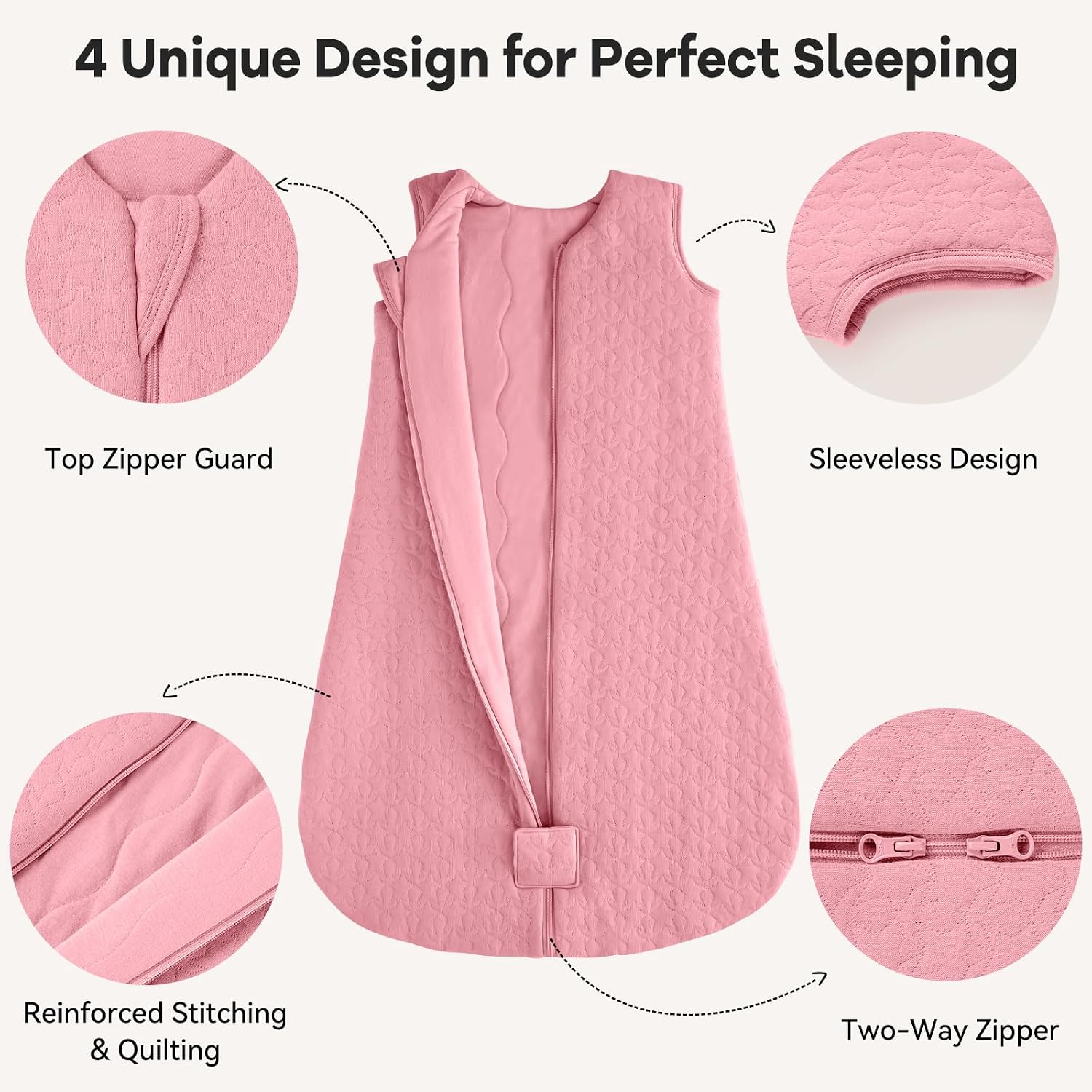 Detalle de Unnivoll Schlafsack Baby Winter 2,5 Tog – 90 cm, 0–24 Monate