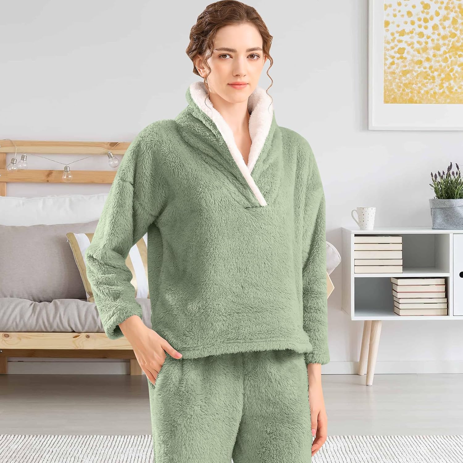 Thumbnail 1 de BOSECETA Fluffy Pajamas Set for Women