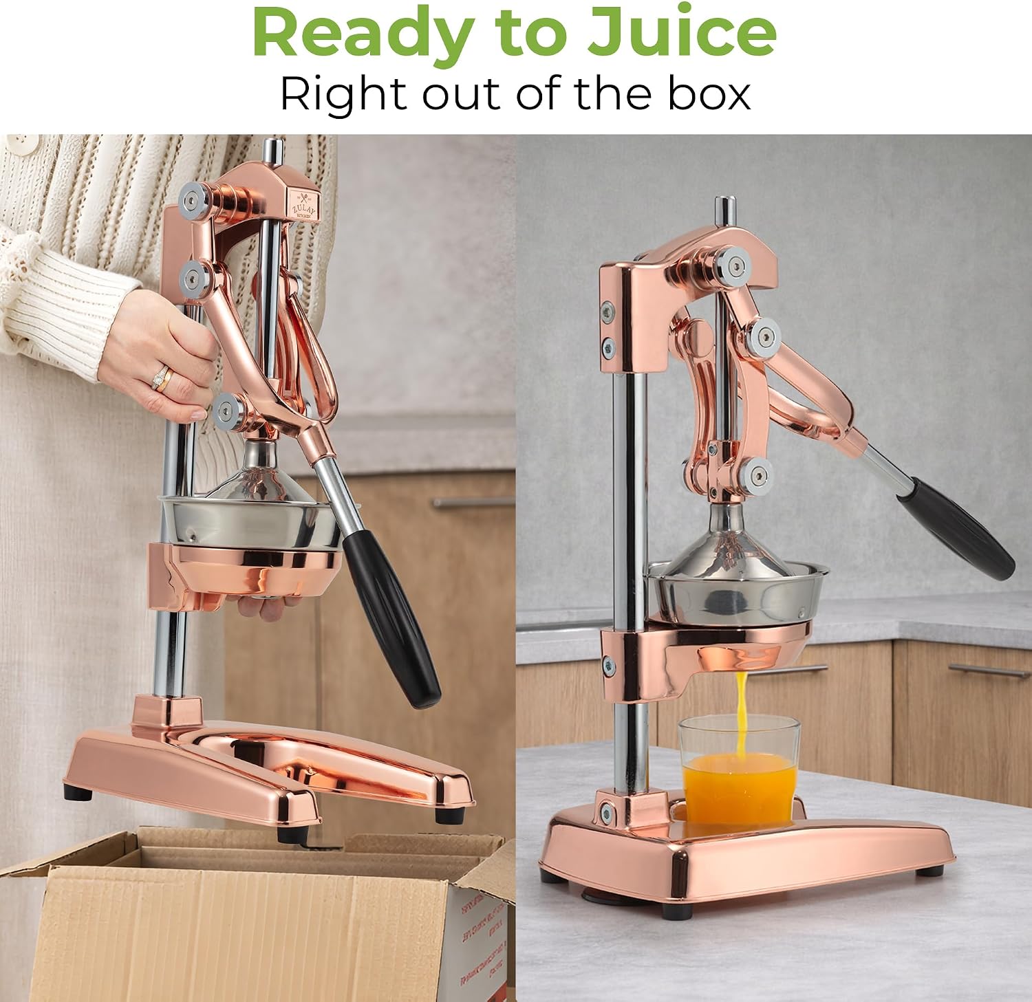 Thumbnail 2 de Zulay Kitchen Cast Iron Citrus Juicer, Manual Rose Gold Lever Press