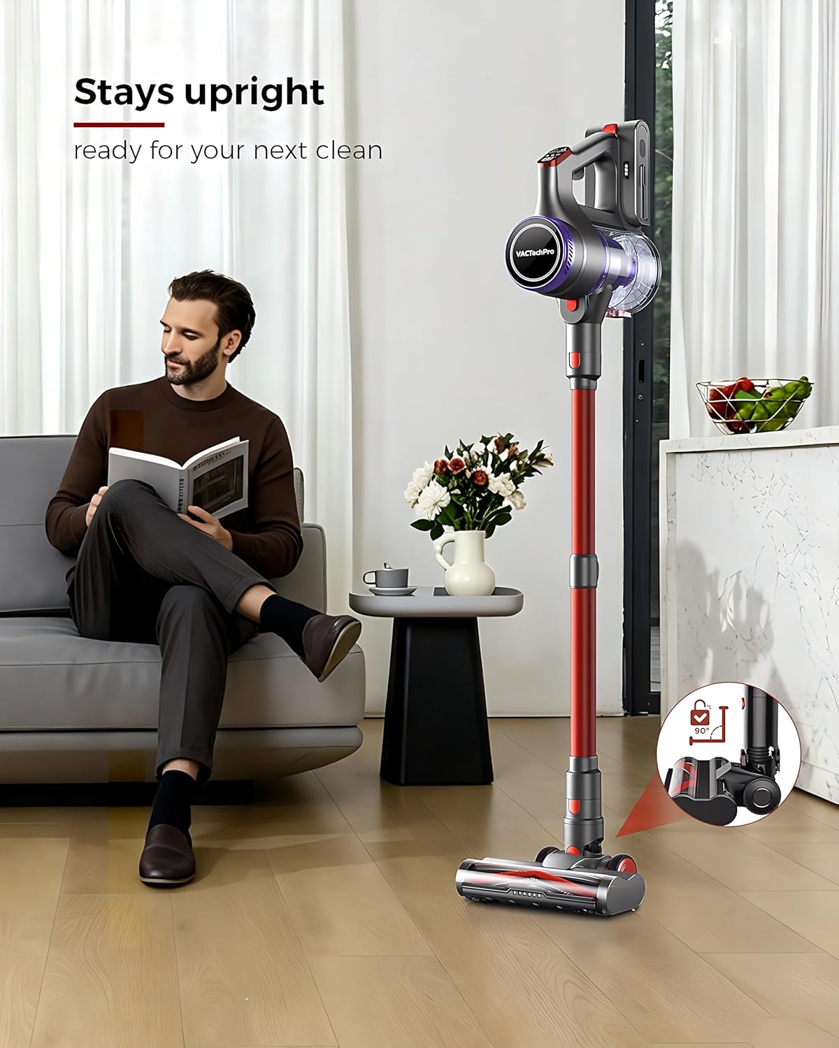 Thumbnail 3 de VACTechPro Upgraded F02 Ultra Cordless Vacuum Cleaner – 50KPa, 600W, 70-Min Runtime
