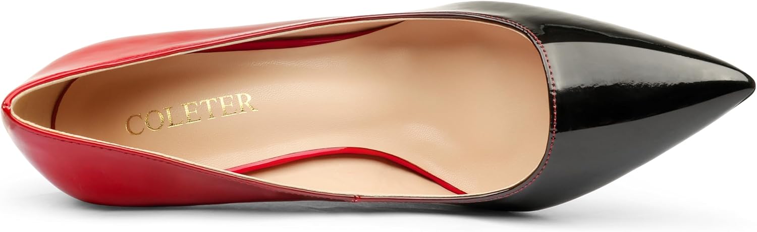Detalle de COLETER Women’s 4 Inch Pumps Pointy Toe Wedding Dress Shoes (Slip-on Stiletto Pumps)