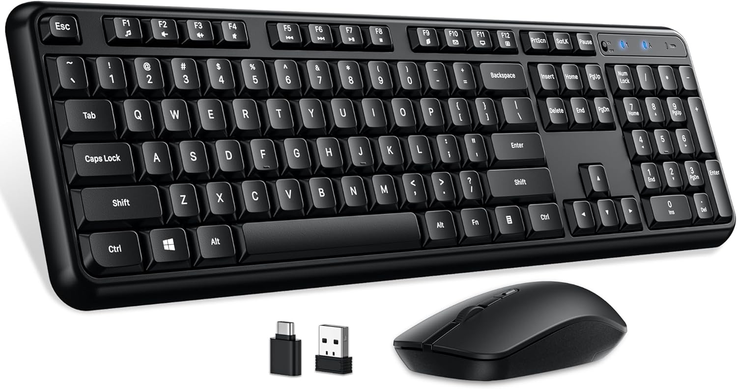 Detalle de Hamile Wireless Keyboard and Mouse Combo, Full-Size
