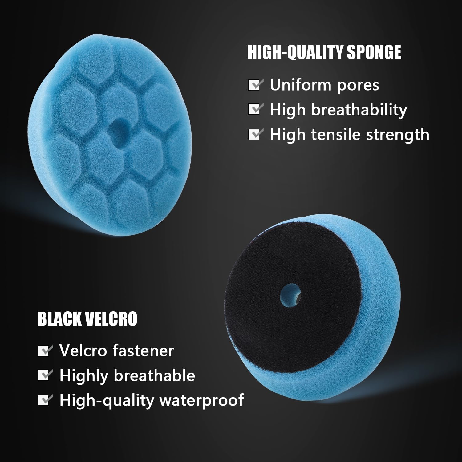 Detalle de SPTA Tampone di lucidatura 9Pcs 80 mm con adattatore M14: kit professionale per lucidatura e modellatura vernici