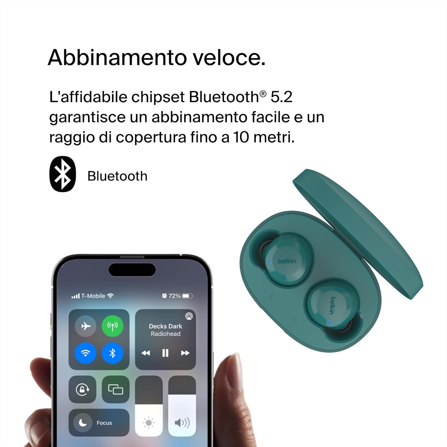 Detalle de Belkin SoundForm Bolt: Auricolari true wireless con 28 ore di autonomia, IPX4 e controllo touch