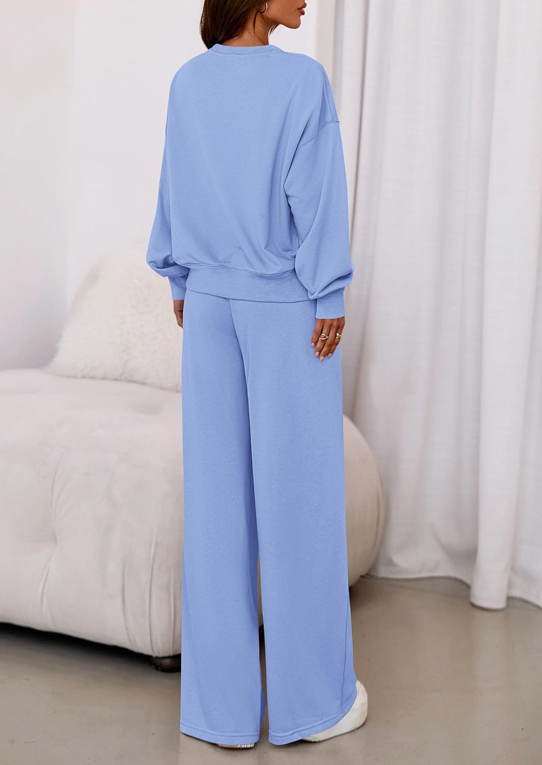 Detalle 1 de PRETTYGARDEN PR1122 Two-Piece Lounge Set with Wide-Leg Pants and Pockets