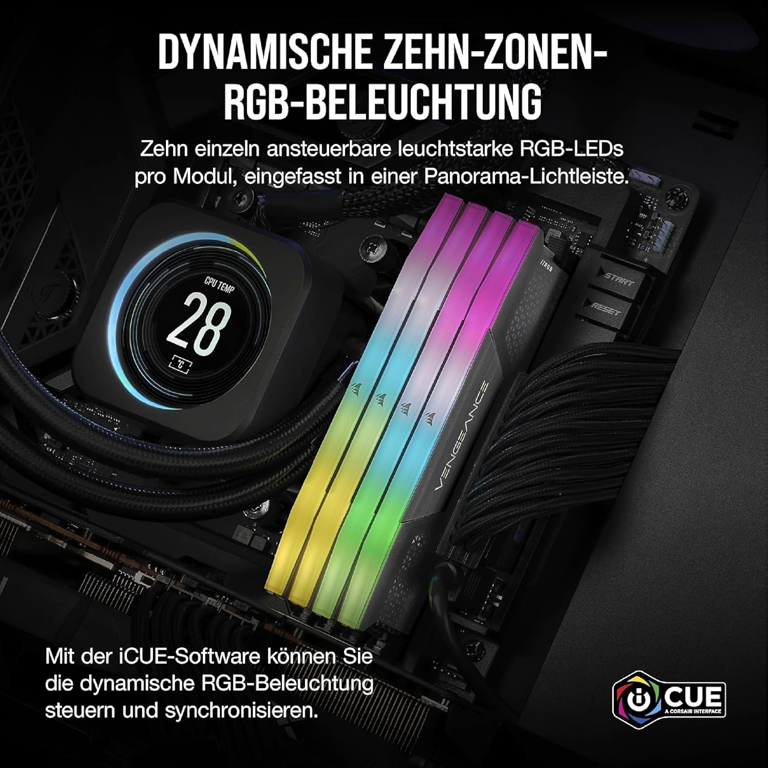 Detalle 2 de Corsair Vengeance RGB DDR5 RAM 32 GB 6000 MHz