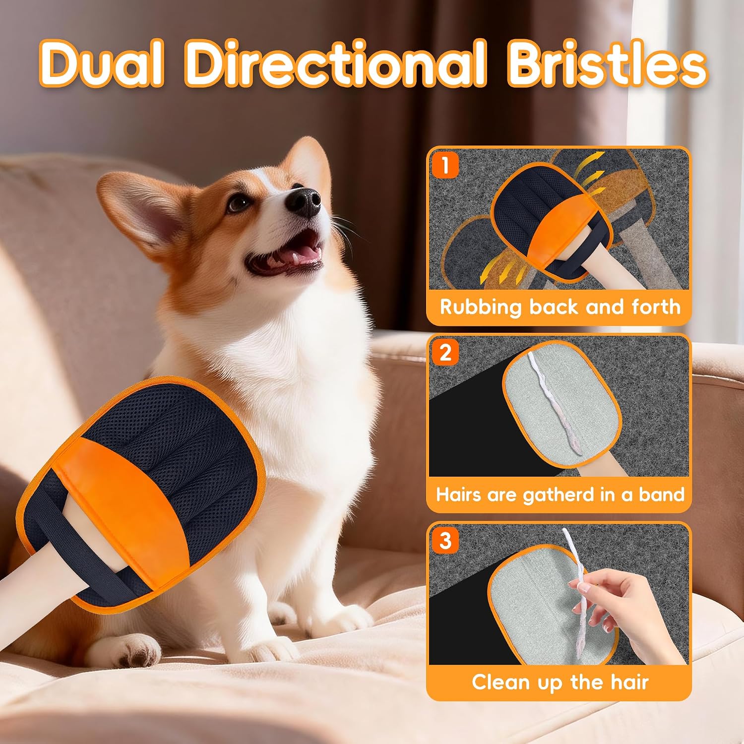 Detalle 2 de YOSEPATI Guanto Magic Brush: 2 pezzi per la rimozione dei peli di animali su tessuti e mobili