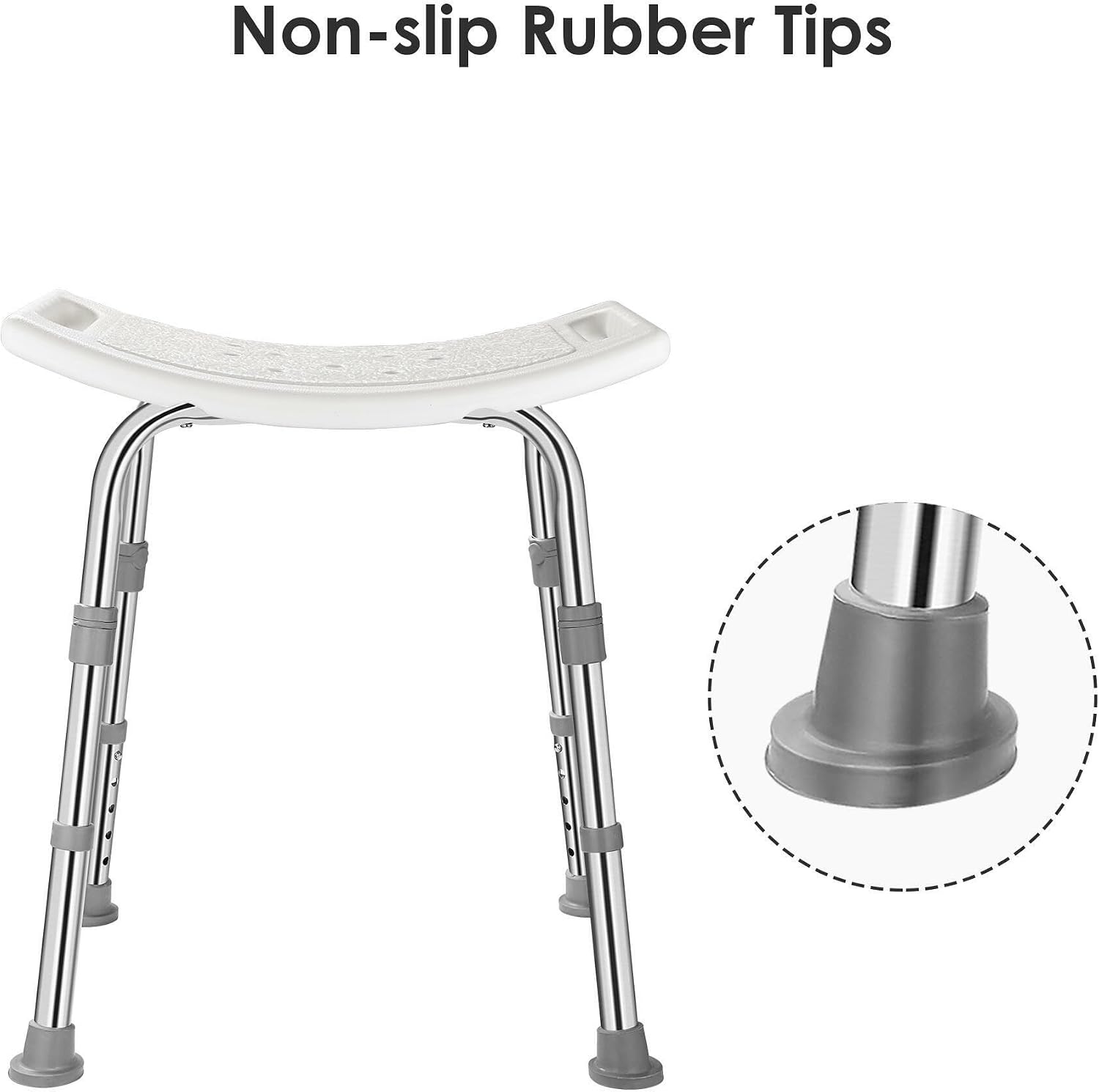 Thumbnail 4 de LIVINGbasics Shower Chair with 5-Level Height Adjustment, Aluminium Frame
