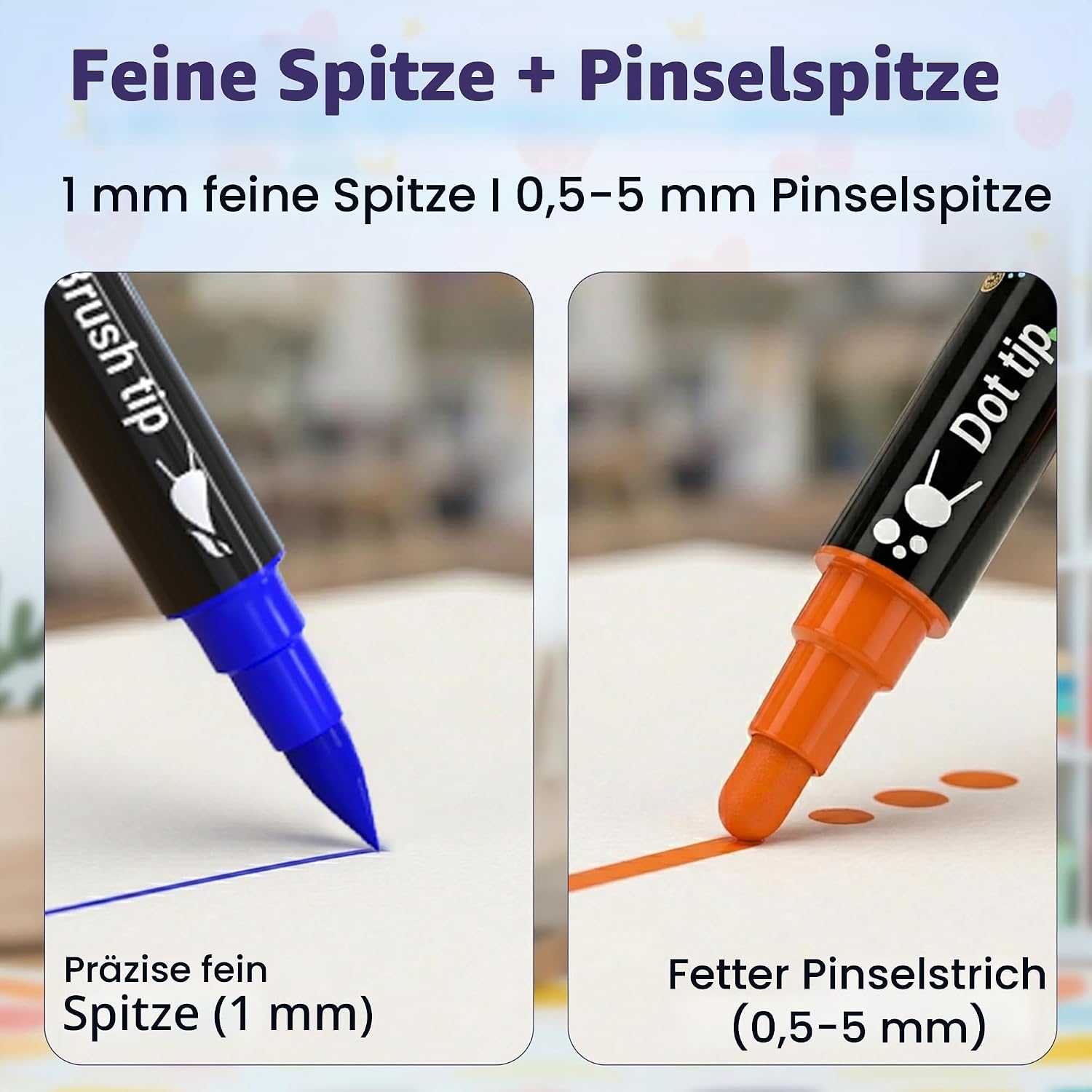 Detalle de Desire Deluxe Acrylfarbenstifte – 12-farbiges Set, ungiftig auf Wasserbasis