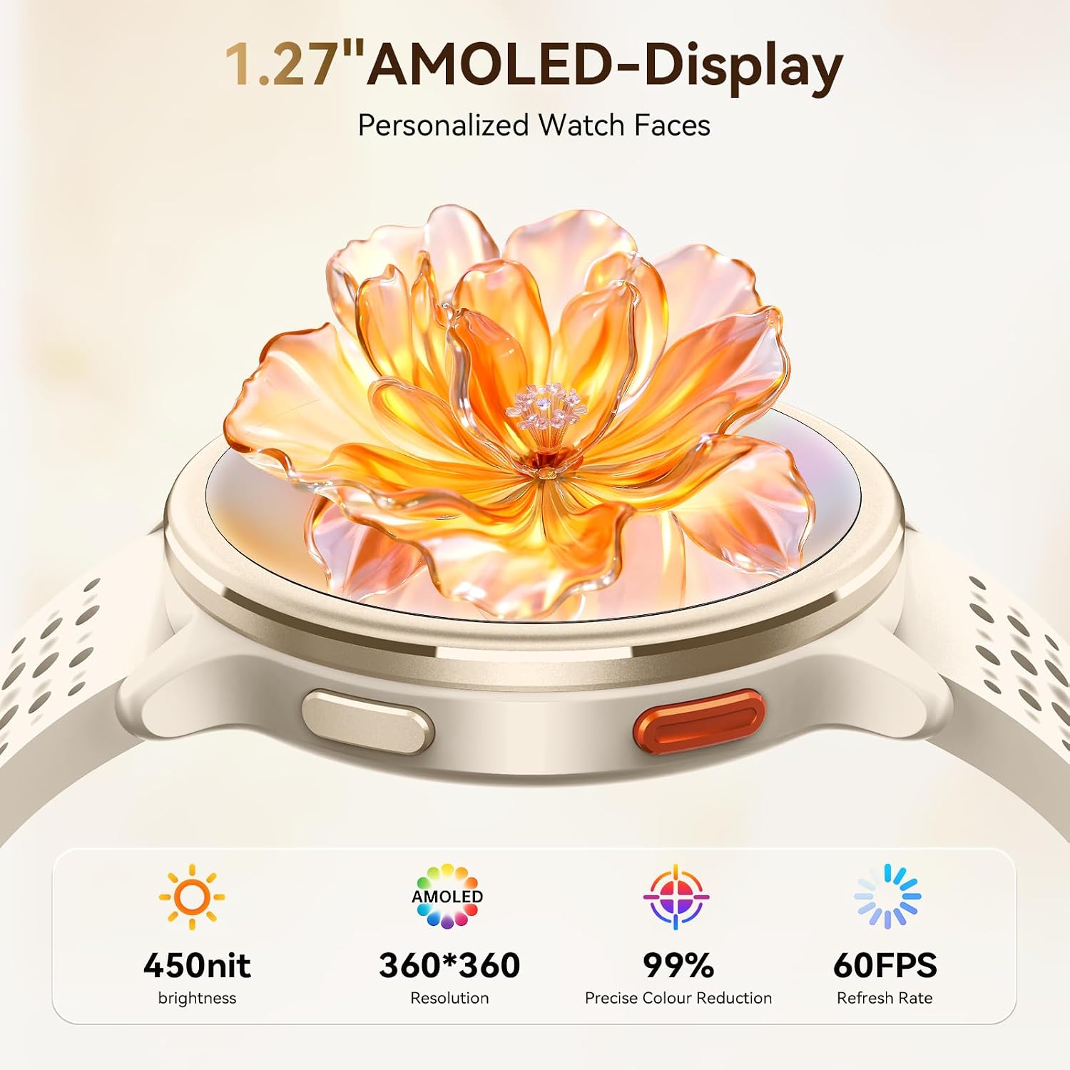 Detalle 2 de Tensky Women's Smart Watch: 1.27" Round Fitness Tracker with 120+ Modes