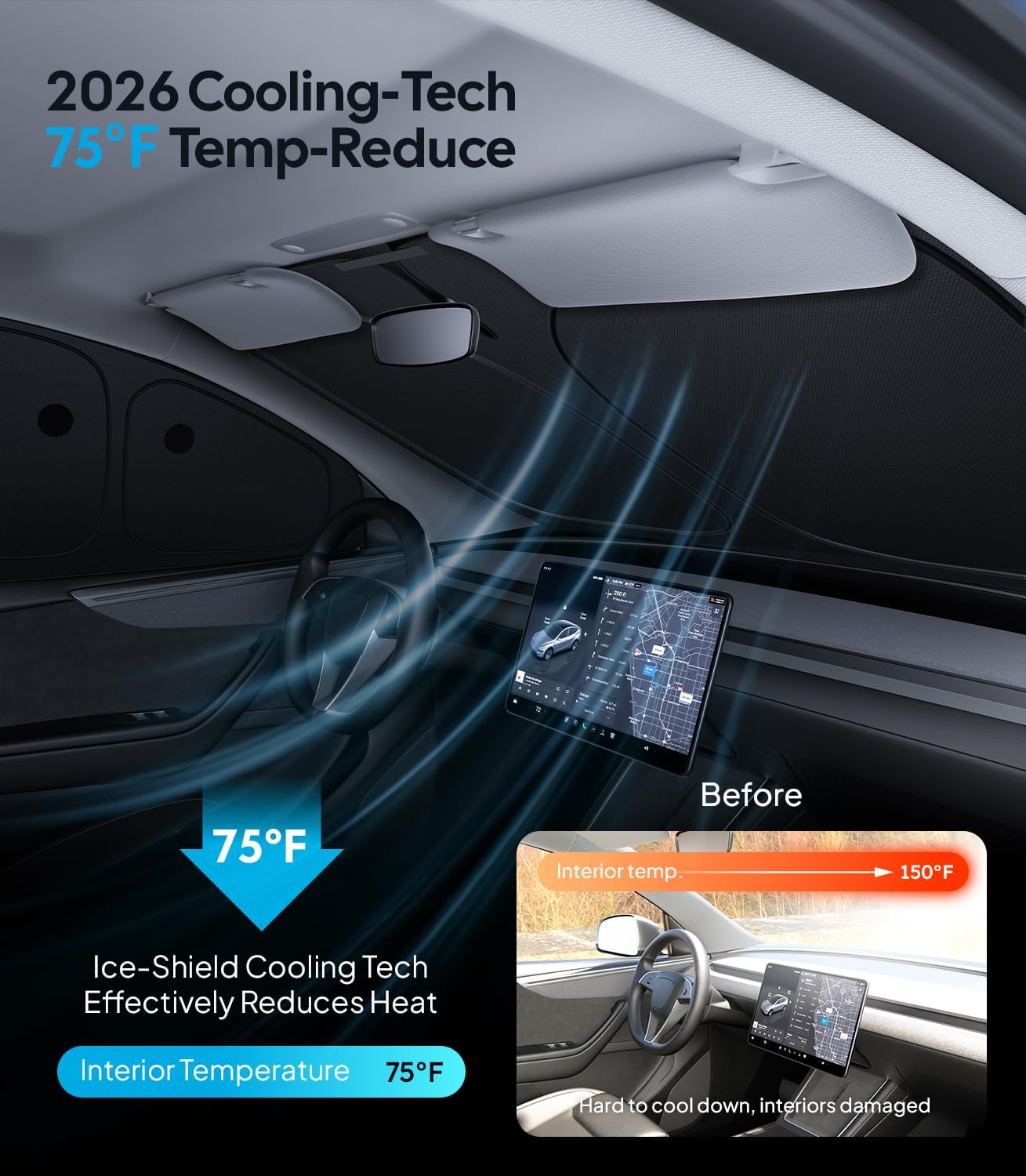 Thumbnail 2 de Wigoo 2026 Upgrade 8PCS Full Set Window Sunshade for Tesla Model Y Juniper 2025-2026