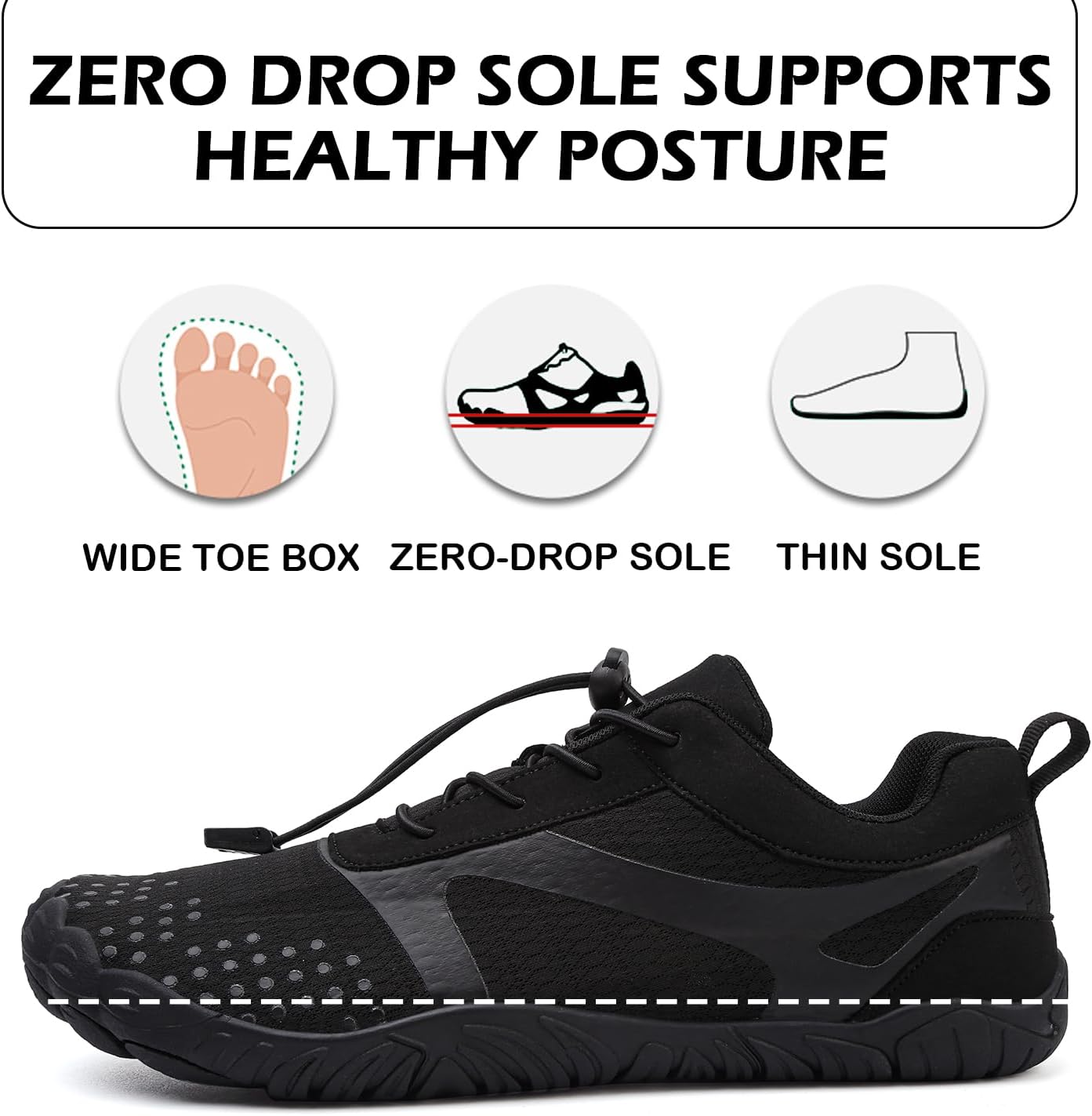 Detalle de DimaiGlobal Scarpe Barefoot Minimaliste da Trail Running e Outdoor/Indoor antiscivolo