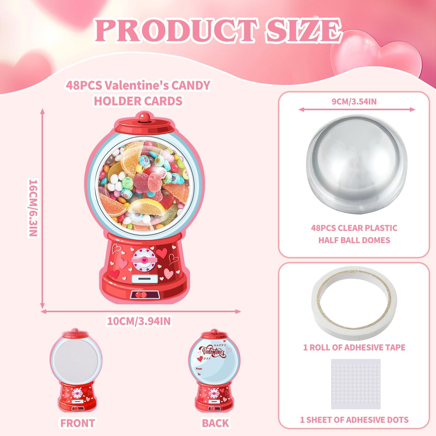 Thumbnail 2 de 48 Pack Valentine's Cards 4.3x6.7 in 🎁